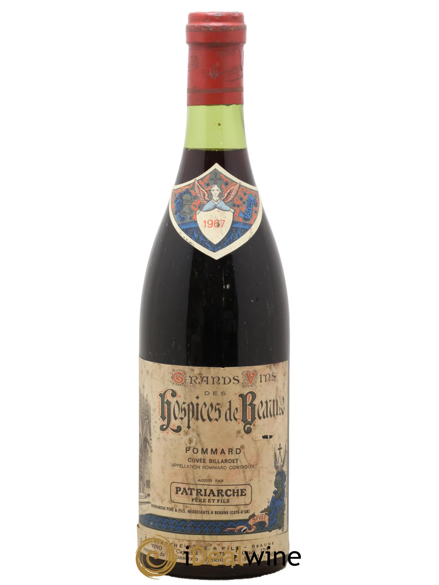 Pommard Cuvée Billardet Patriarche Père et Fils Hospices de Beaune 1967 - Lot de 1 bouteille - 0