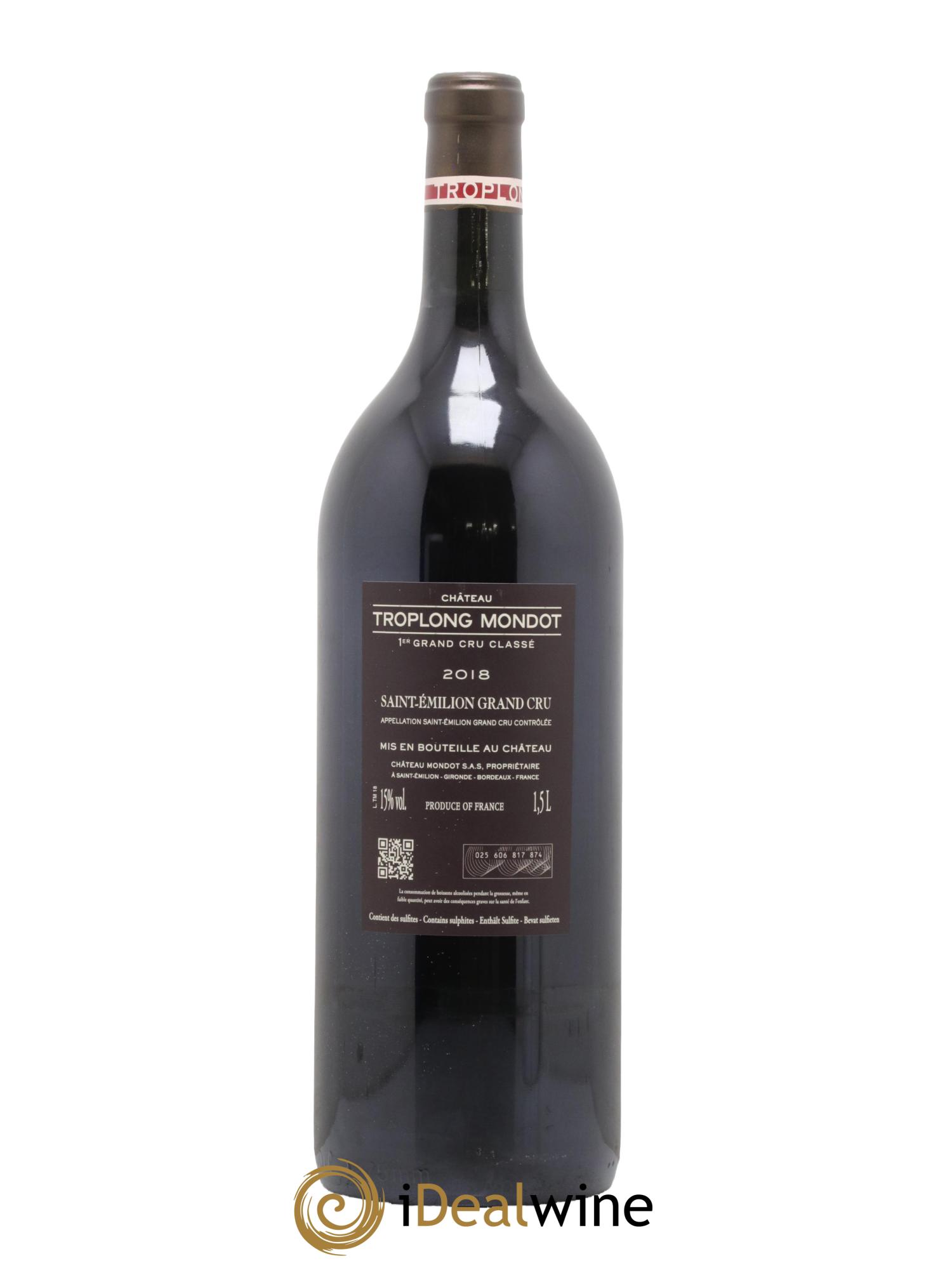 Château Troplong Mondot 1er Grand Cru Classé B 2018 - Lot de 1 magnum - 1