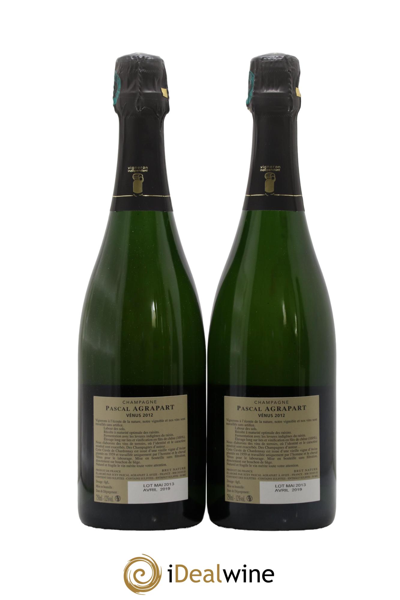 Vénus Blanc de Blancs Brut Nature Pascal Agrapart 2012 - Posten von 2 Flaschen - 1