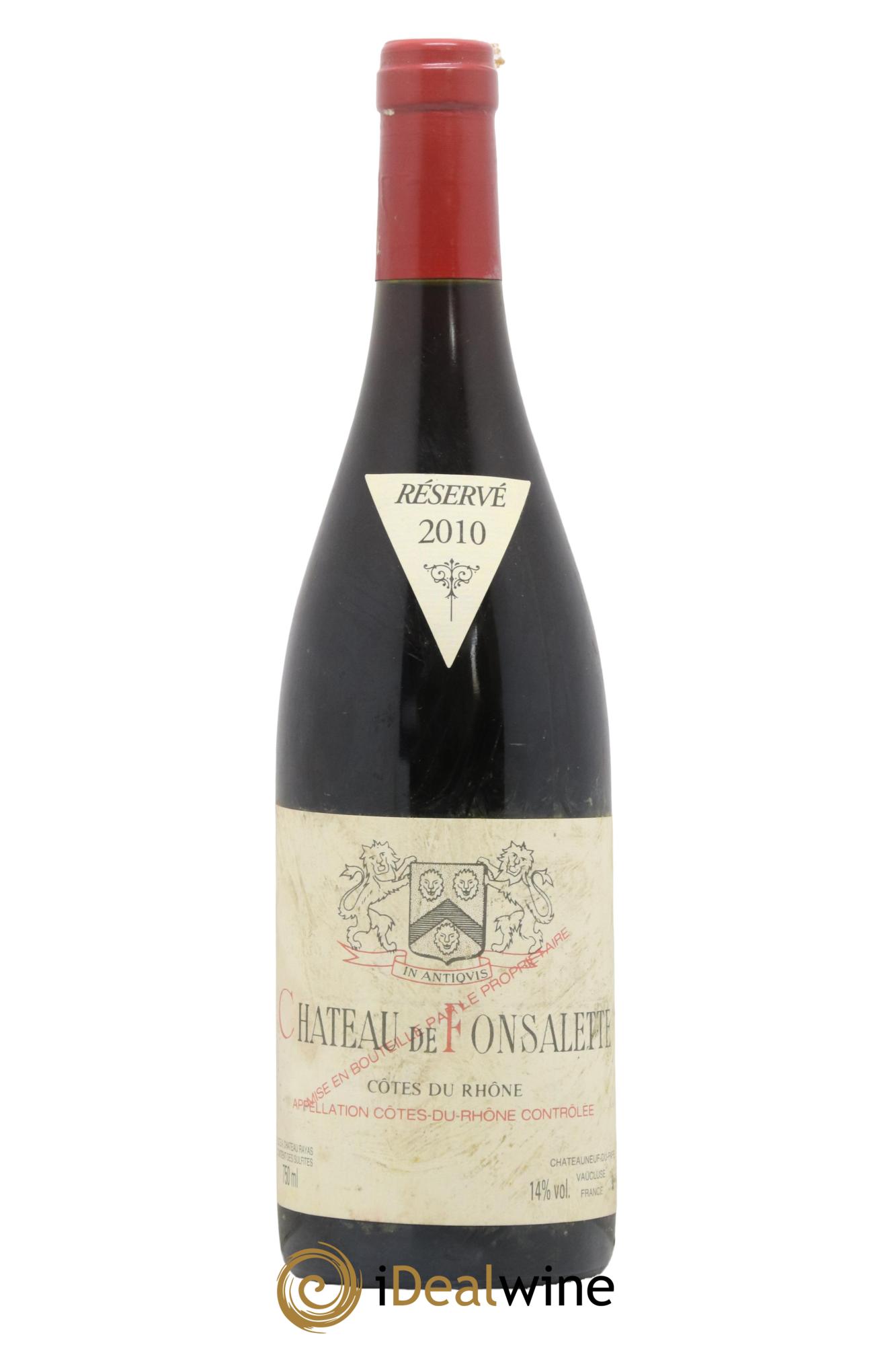 Côtes-du-Rhône Château de Fonsalette Emmanuel Reynaud 2010 - Lot de 1 bouteille - 0