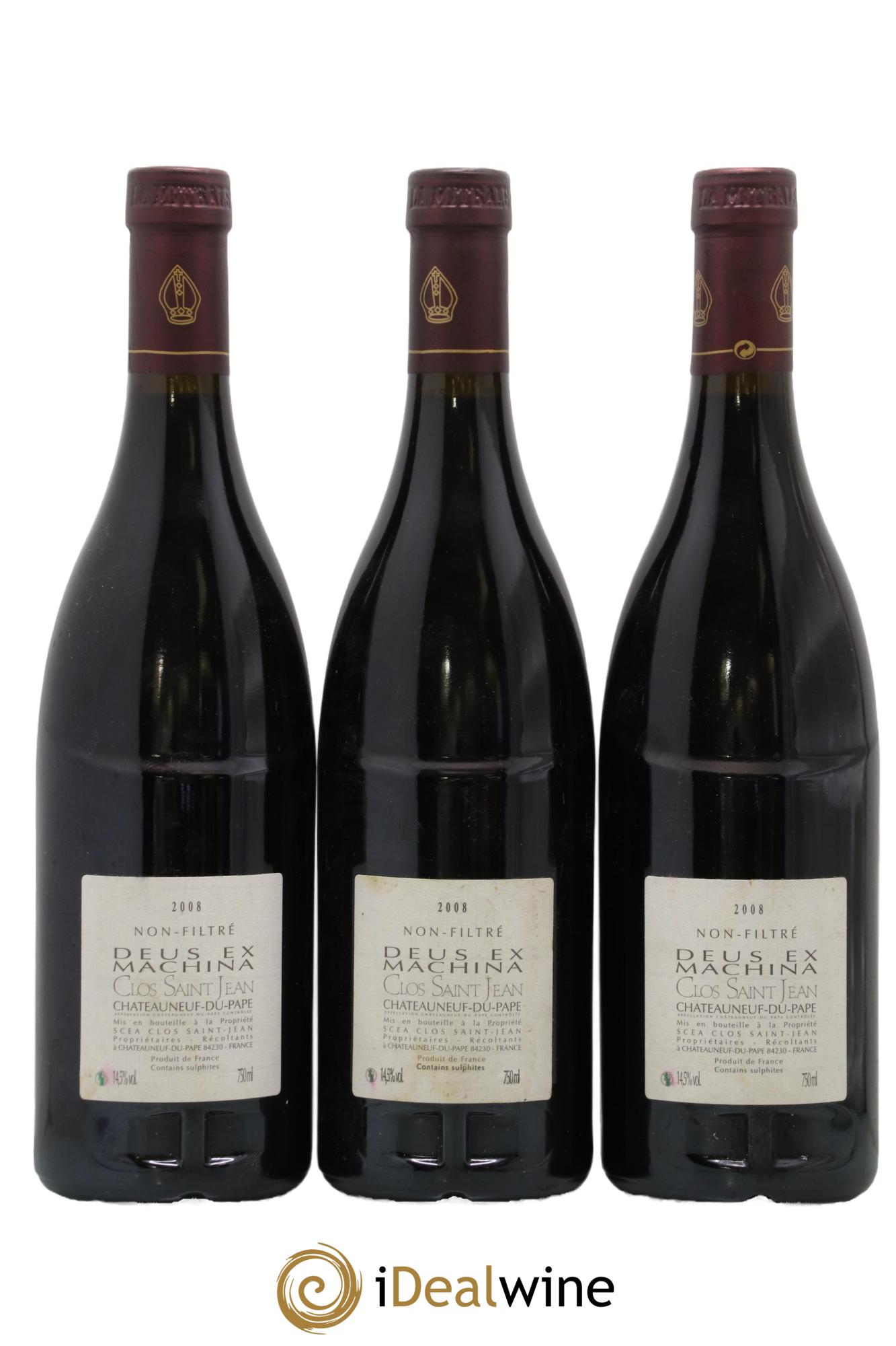 Châteauneuf-du-Pape Clos Saint-Jean Deus Ex Machina Pascal et Vincent Maurel 2008 - Lot de 3 bouteilles - 1