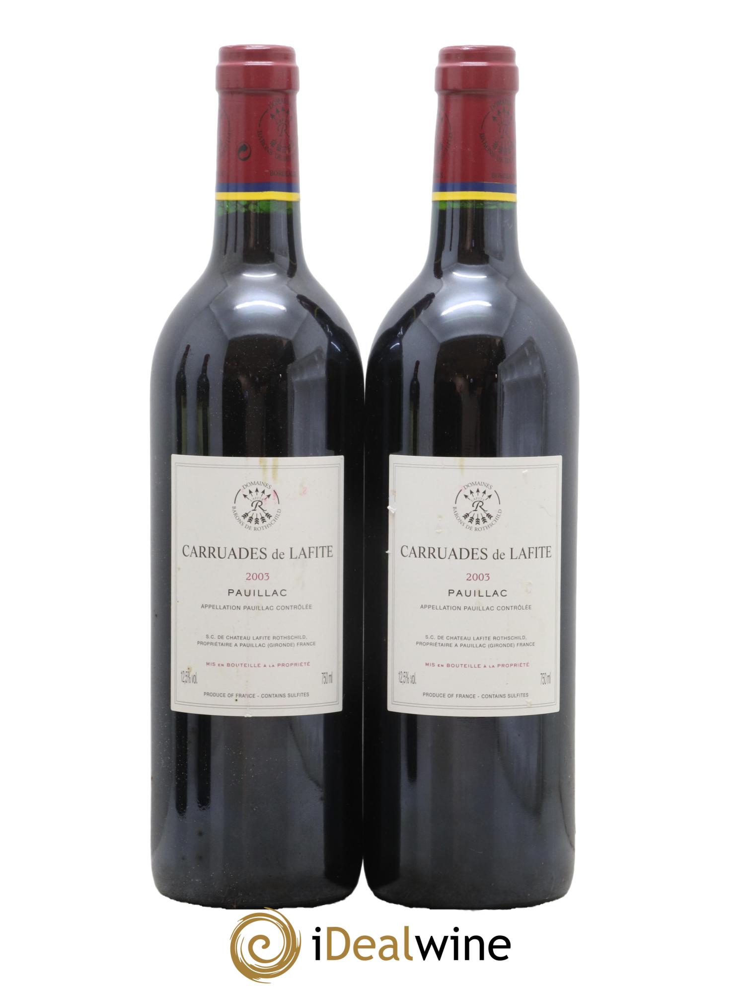 Carruades de Lafite Rothschild Second Vin 2003 - Lot de 2 bouteilles - 1