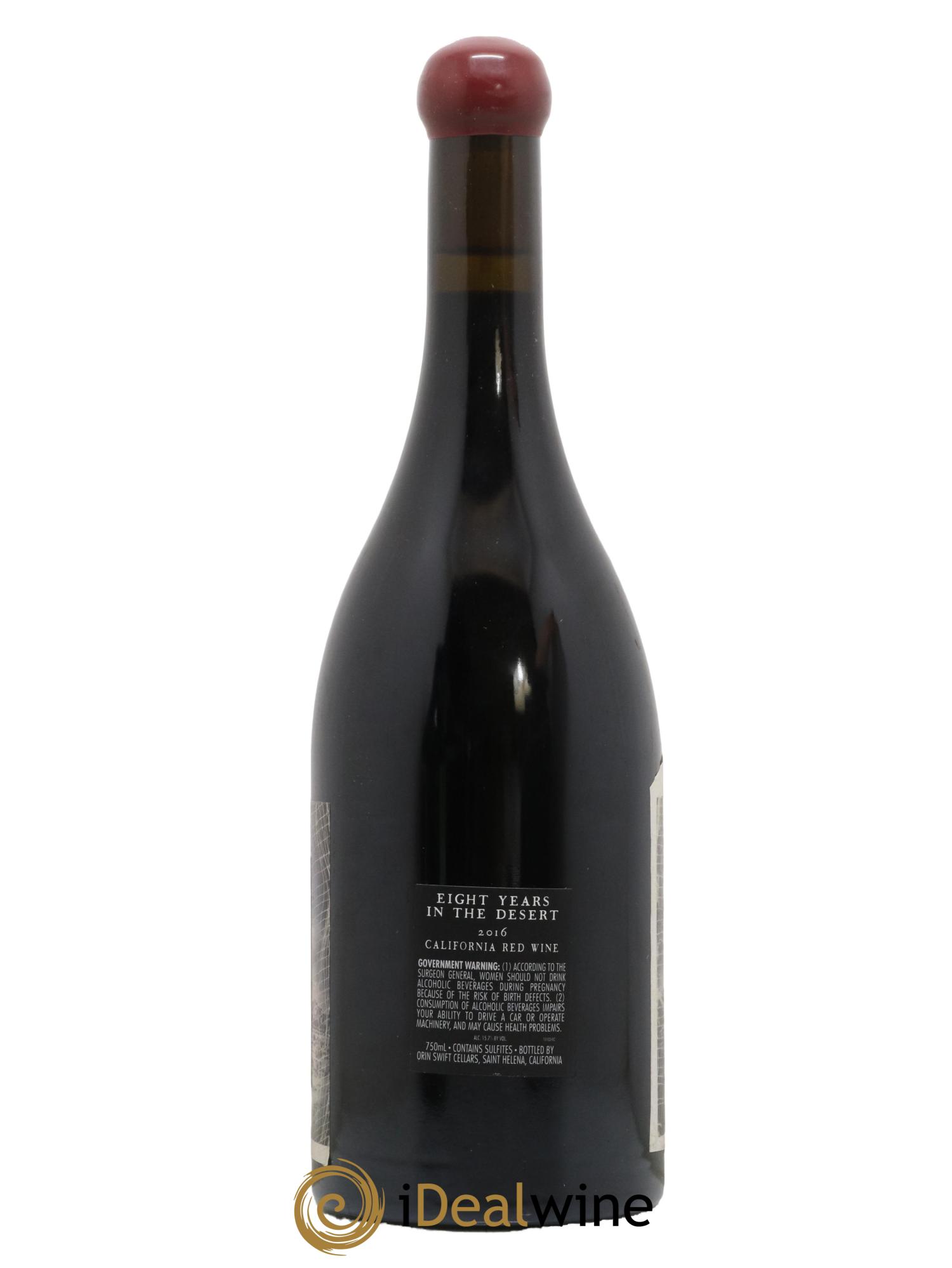 Divers Napa Valley Eight Years In the Desert Origin Swift 2016 - Lot de 1 bouteille - 1