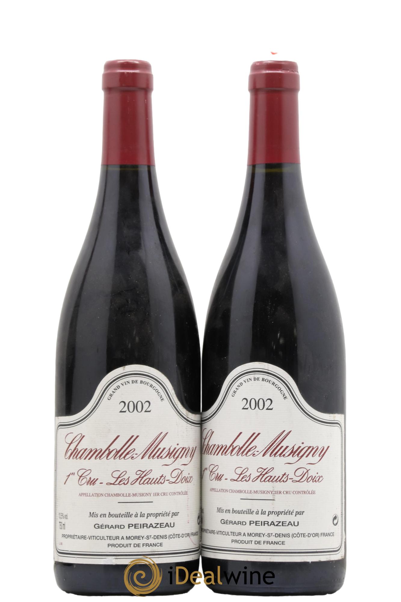 Chambolle-Musigny 1er Cru Les Haut Doix Gérard Peirazeau 2002 - Lot de 2 bouteilles - 0