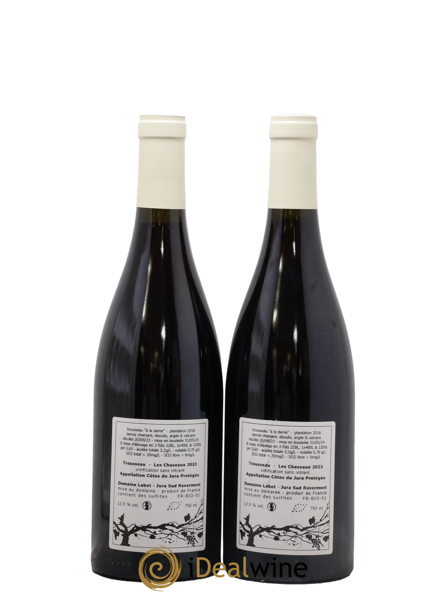 Côtes du Jura Trousseau Les Chaseaux Romain - Julien  - Charline Labet 2023 - Posten von 2 Flaschen - 1