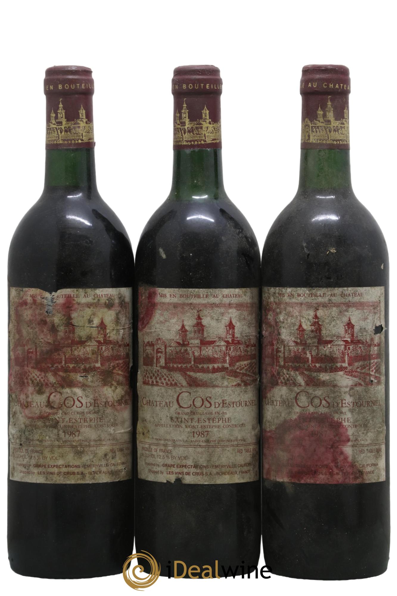 Cos d'Estournel 2ème Grand Cru Classé 1987 - Lot de 3 bouteilles - 0