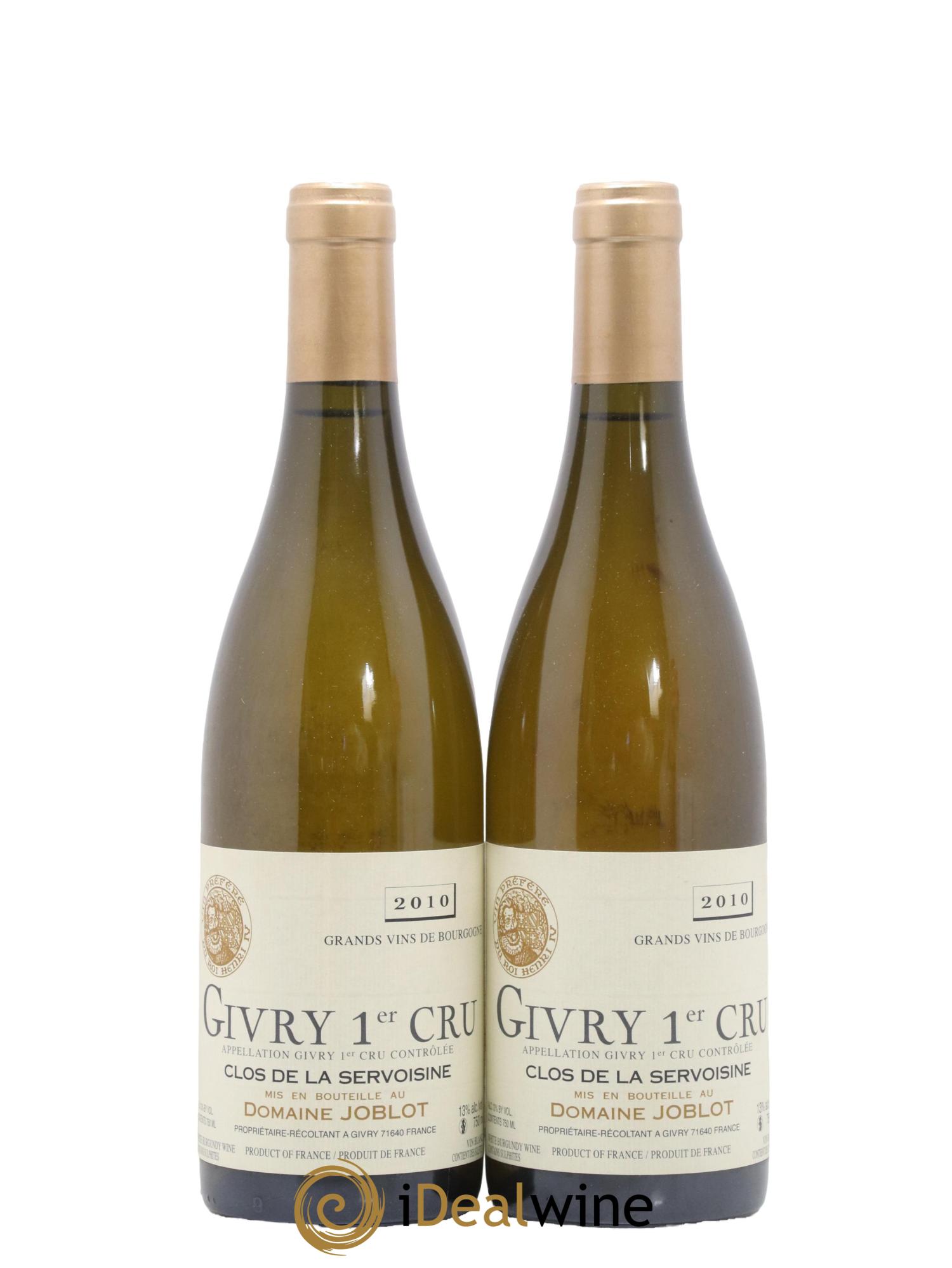 Givry 1er Cru Servoisine Joblot (Domaine) 2010 - Lot de 2 bouteilles - 0