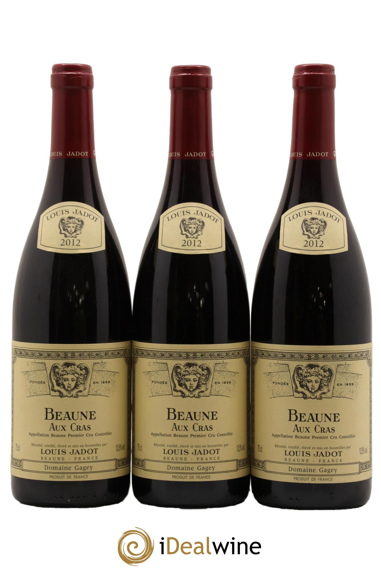 Beaune 1er Cru Aux Cras Domaine Gagey - Louis Jadot 2012 - Lot de 3 bouteilles - 0