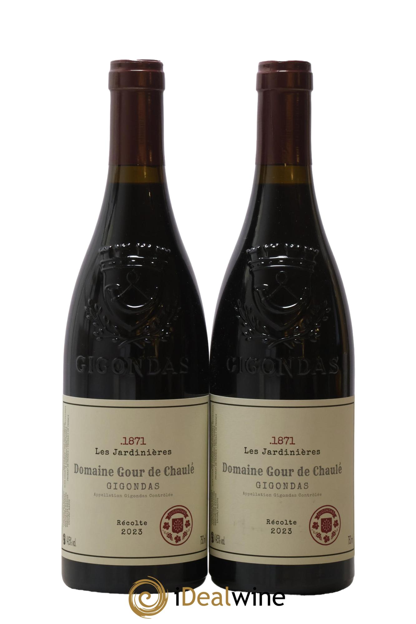 Gigondas Les Jardinières 1871 Gour de Chaulé 2023 - Lot de 2 bouteilles - 0
