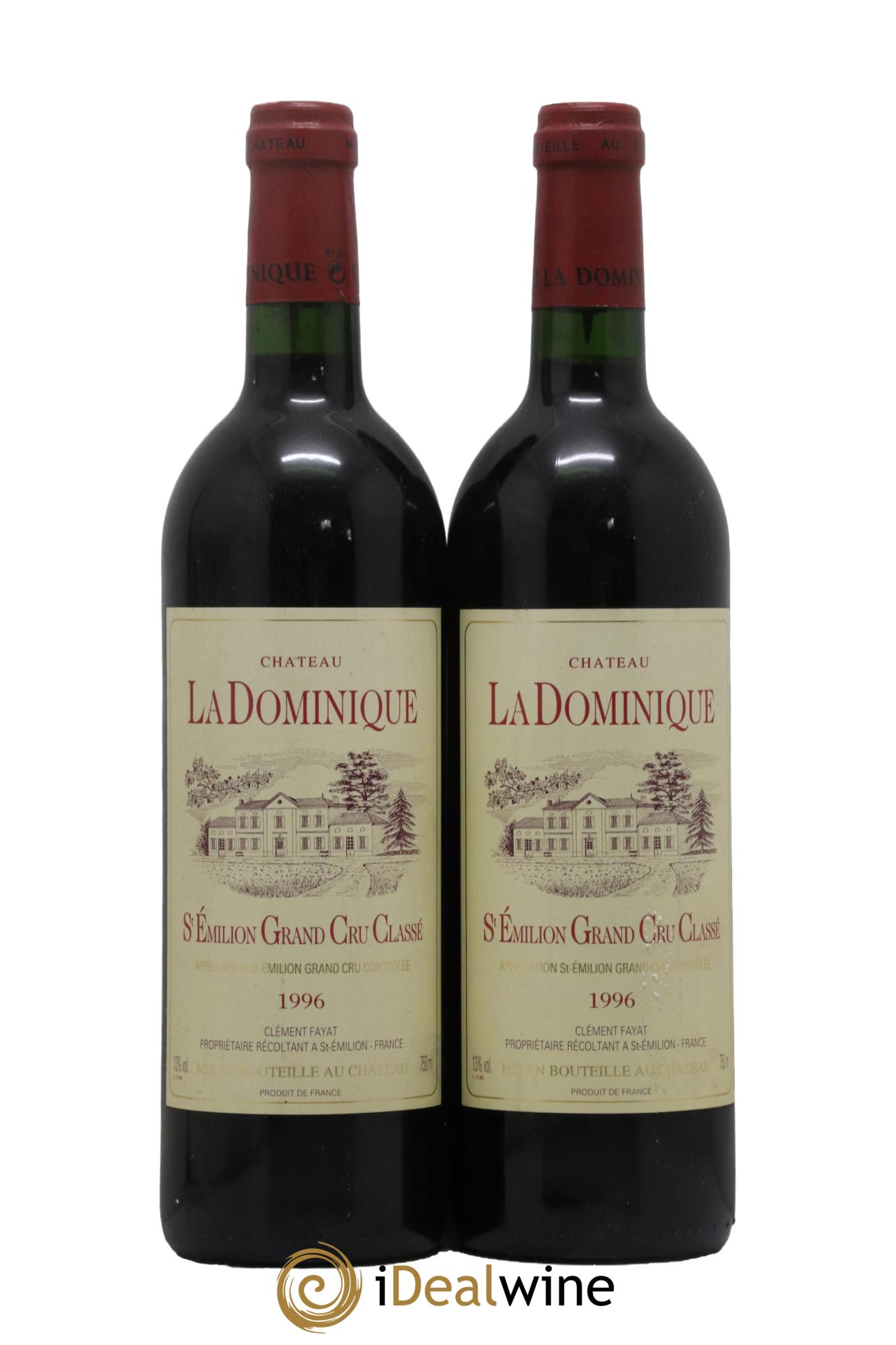 Château la Dominique Grand Cru Classé  1996 - Lot of 2 bottles - 0