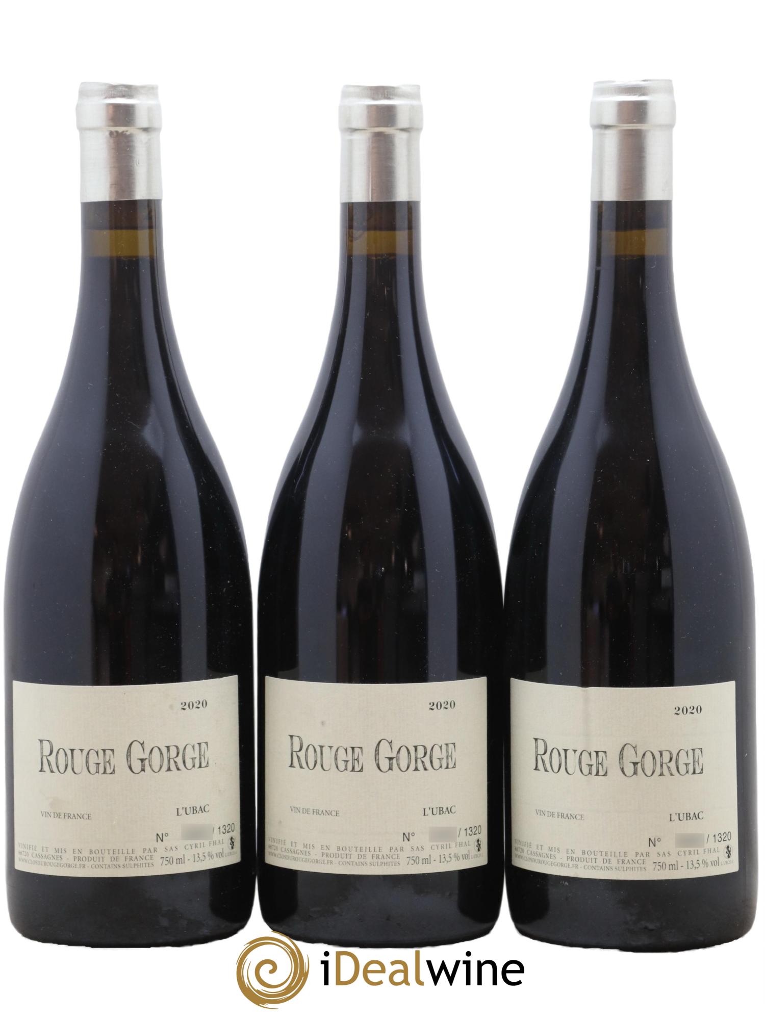 Côtes Catalanes Clos du Rouge Gorge L'Ubac Cyril Fhal 2020 - Lot de 3 bouteilles - 0