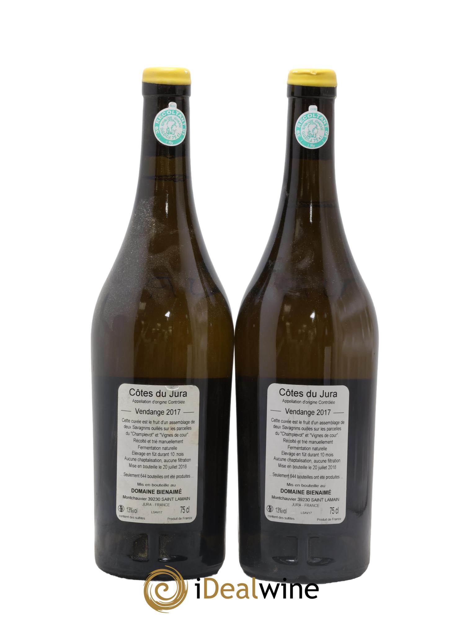 Côtes du Jura Savagnin Bruno Bienaimé 2017 - Posten von 2 Flaschen - 1
