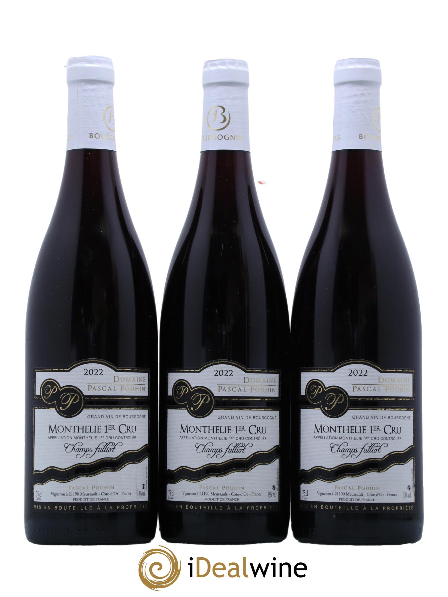Monthélie 1er Cru Les Champs Fulliot Pascal Pouhin 2022 - Lot de 3 bouteilles - 0