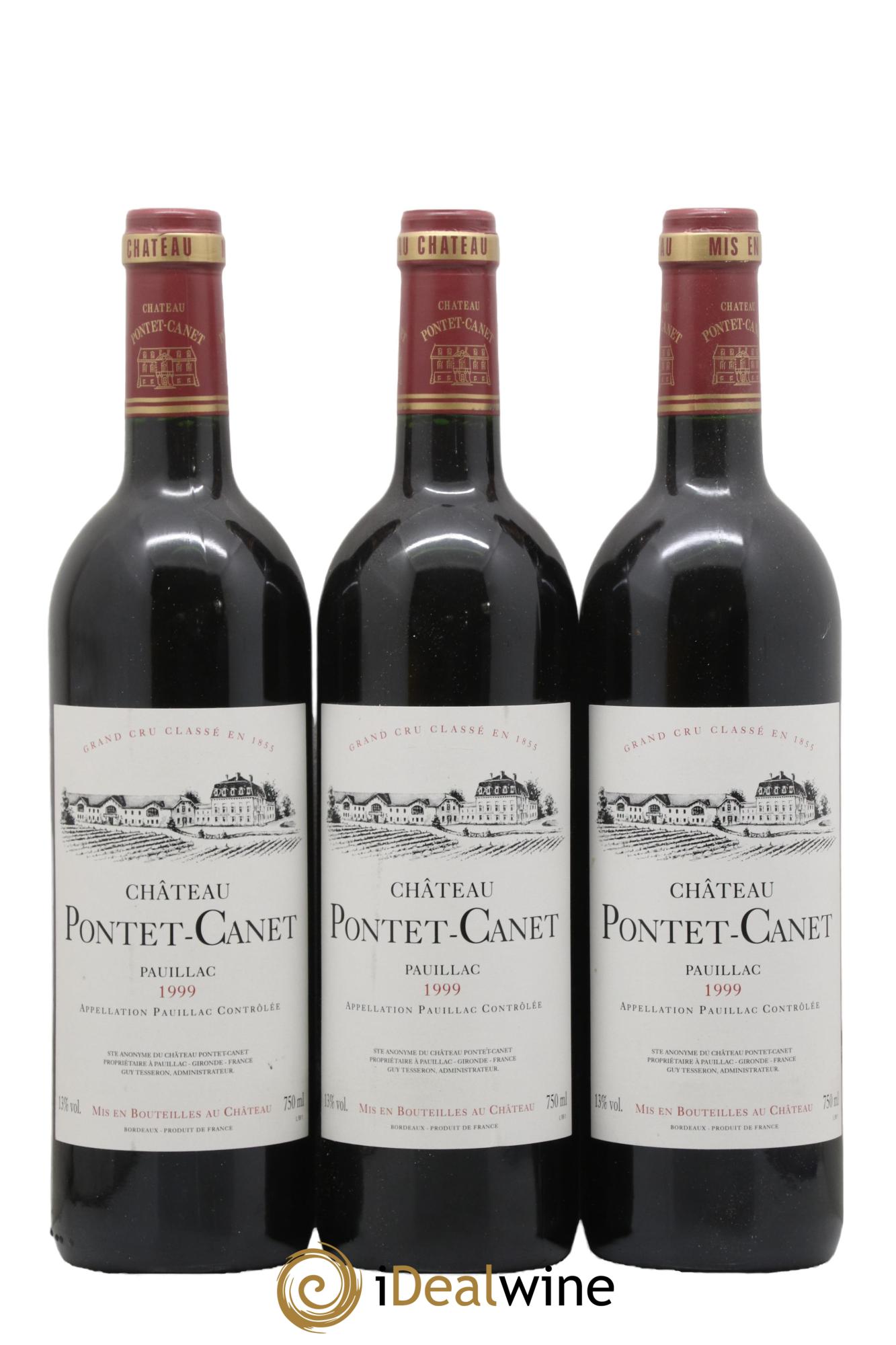 Château Pontet Canet 5ème Grand Cru Classé 1999 - Lot of 3 bottles - 0