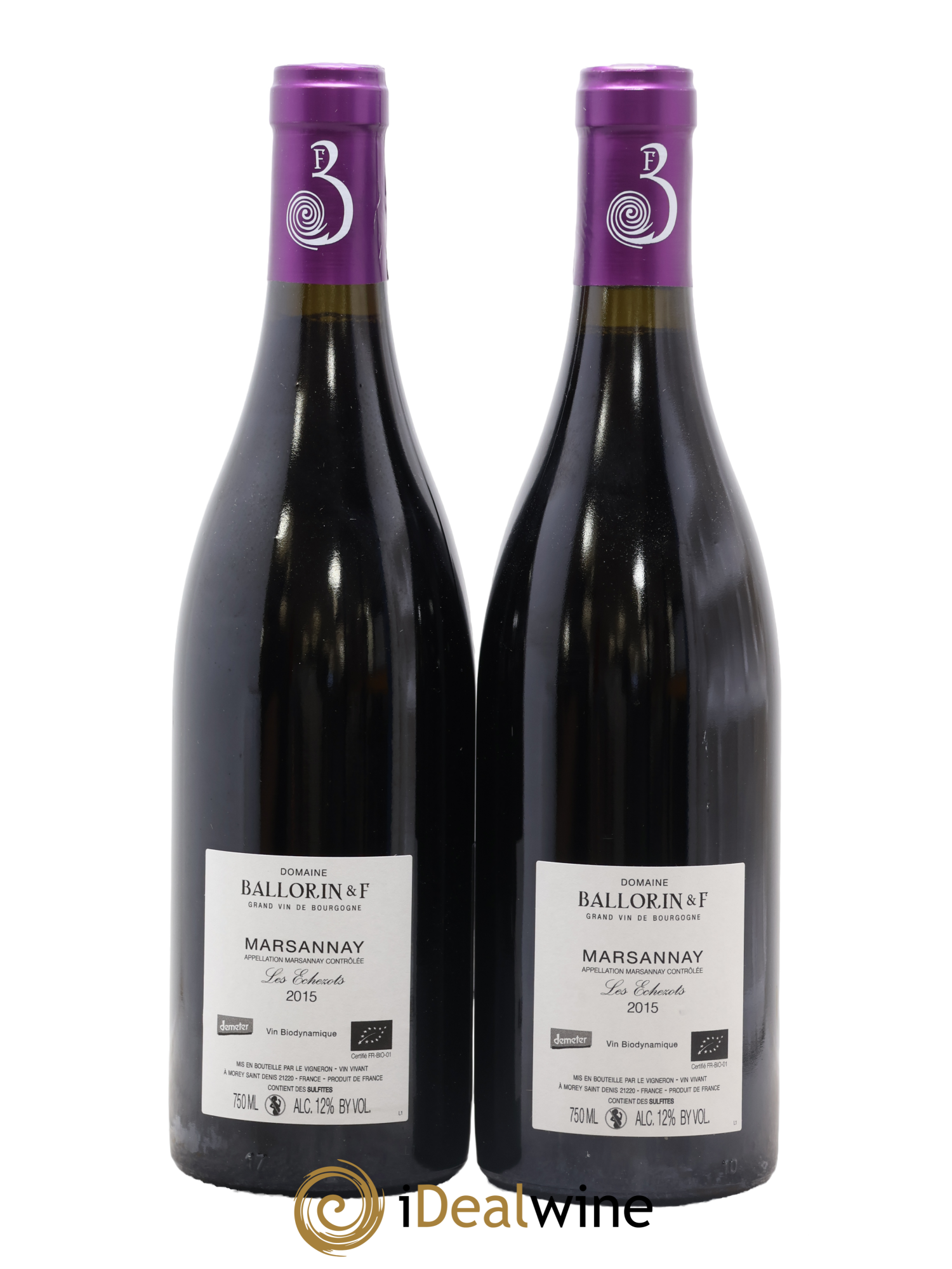 Marsannay Les Echezots Ballorin & F(Domaine) 2015 - Lot of 2 bottles - 1