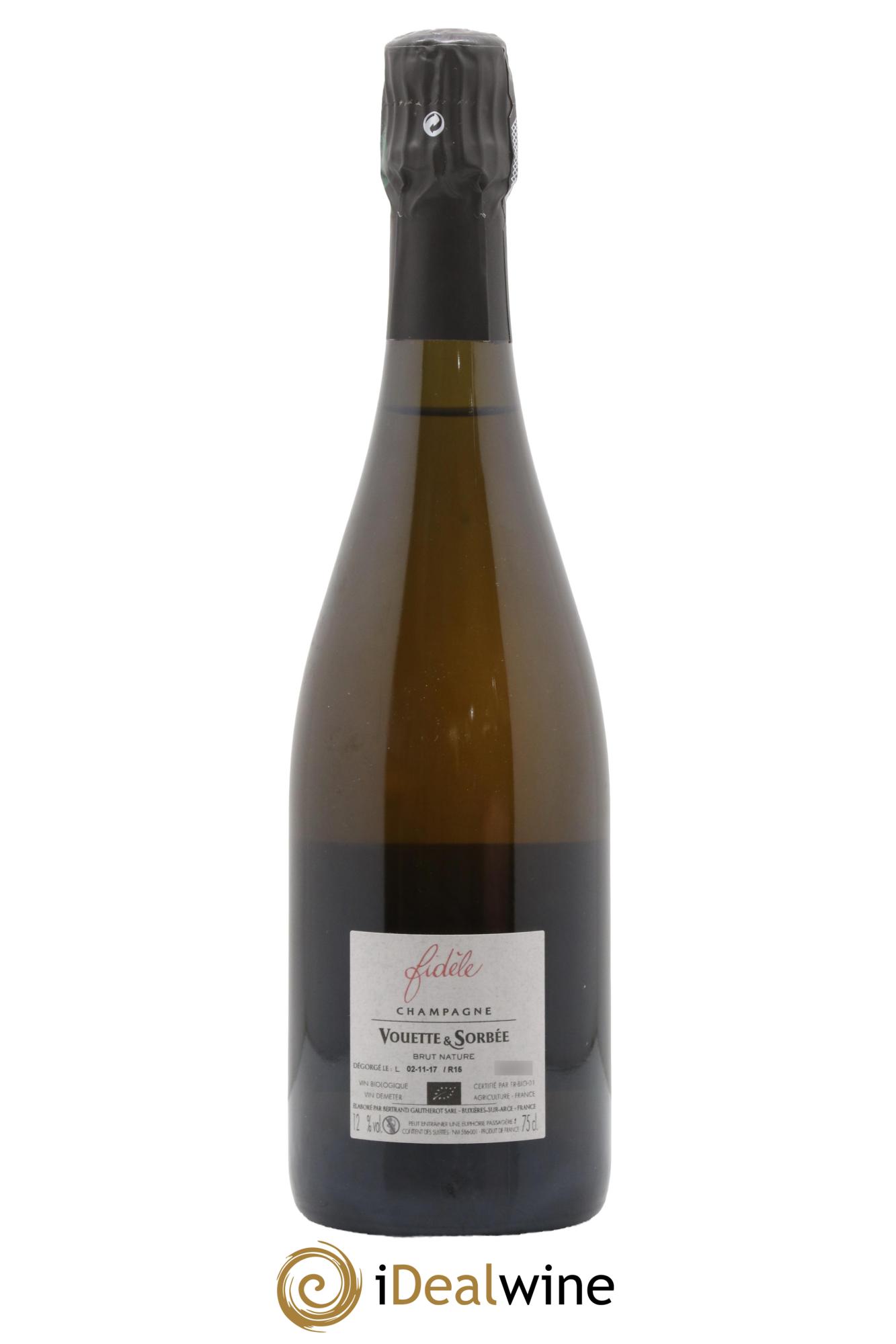 Fidèle Blanc de Noirs Vouette et Sorbée 2015 - Lot de 1 bouteille - 1