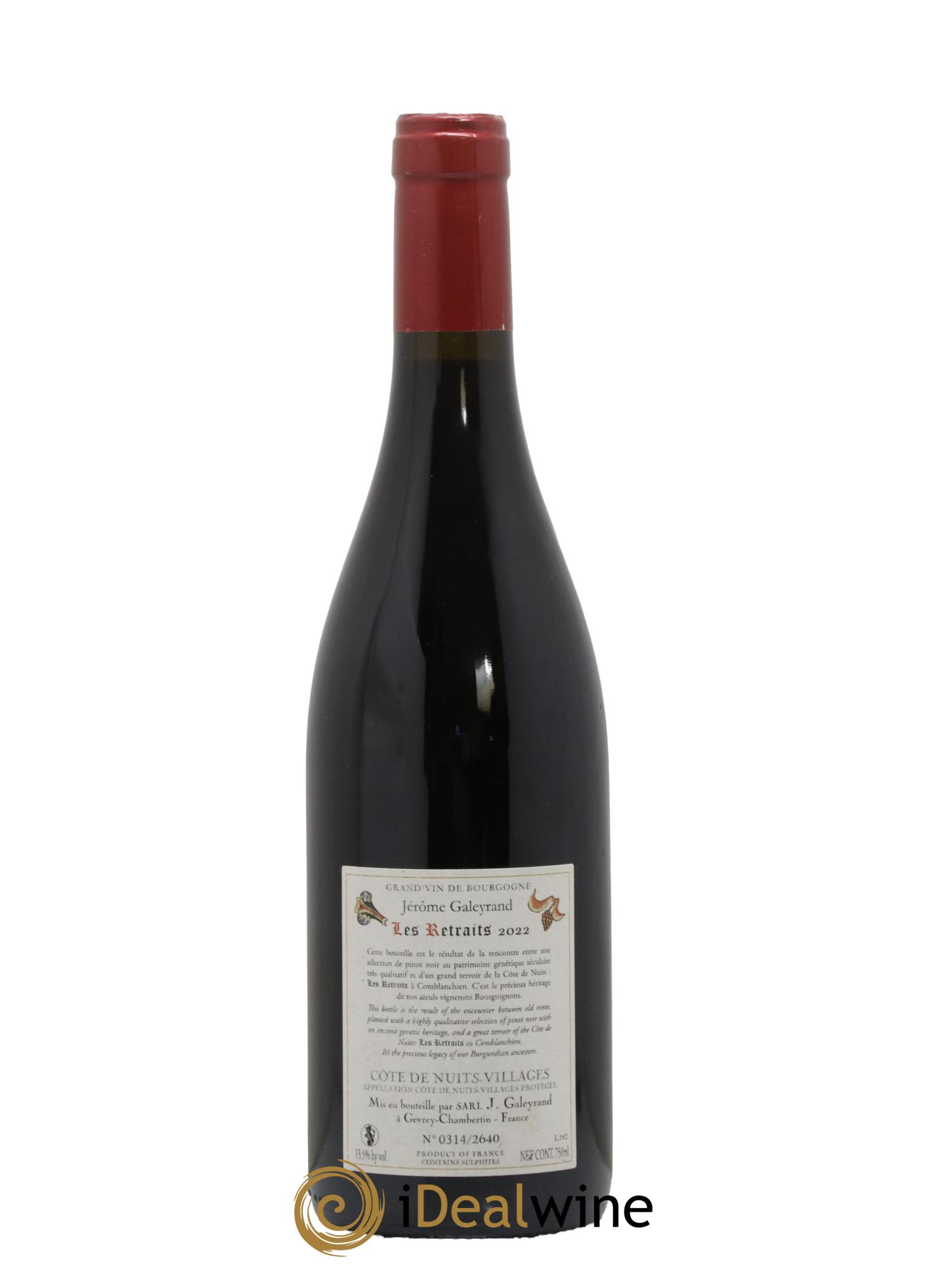 Côte de Nuits-Villages Les Retraits Jérôme Galeyrand 2022 - Lot de 1 bouteille - 1
