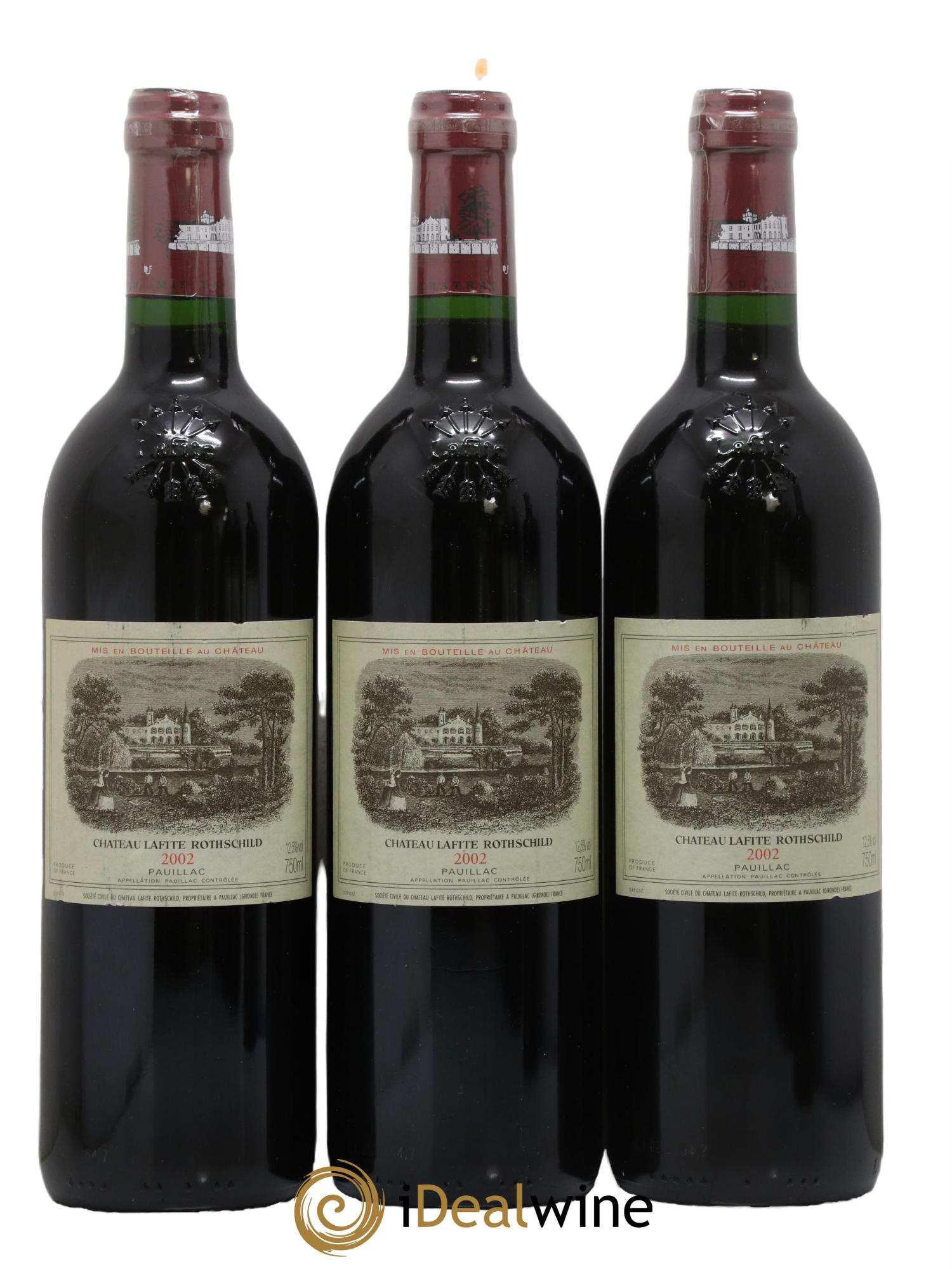 Château Lafite Rothschild 1er Grand Cru Classé 2002 - Lot de 3 bouteilles - 0