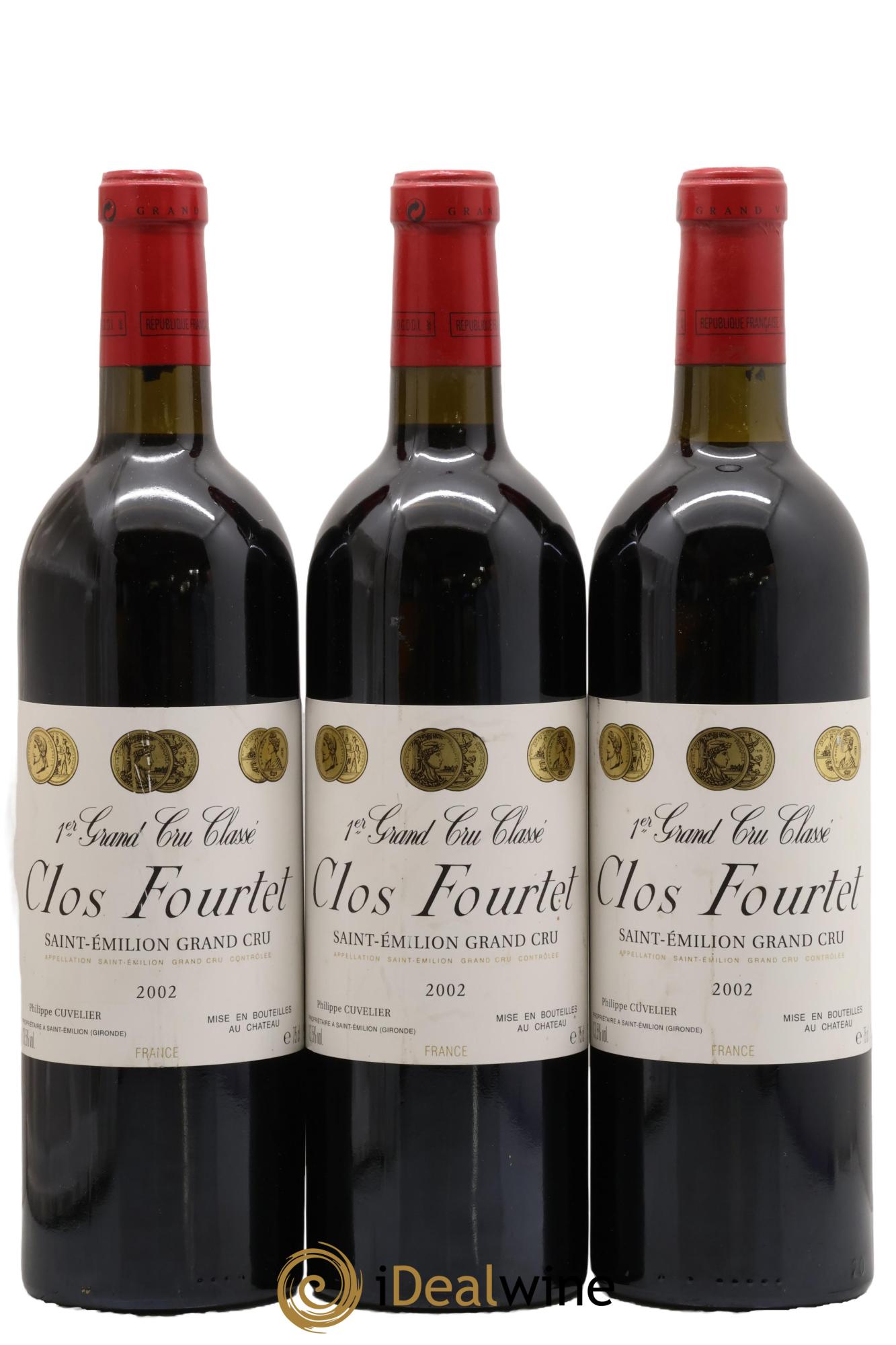 Clos Fourtet 1er Grand Cru Classé B 2002 - Lot de 3 bouteilles - 0