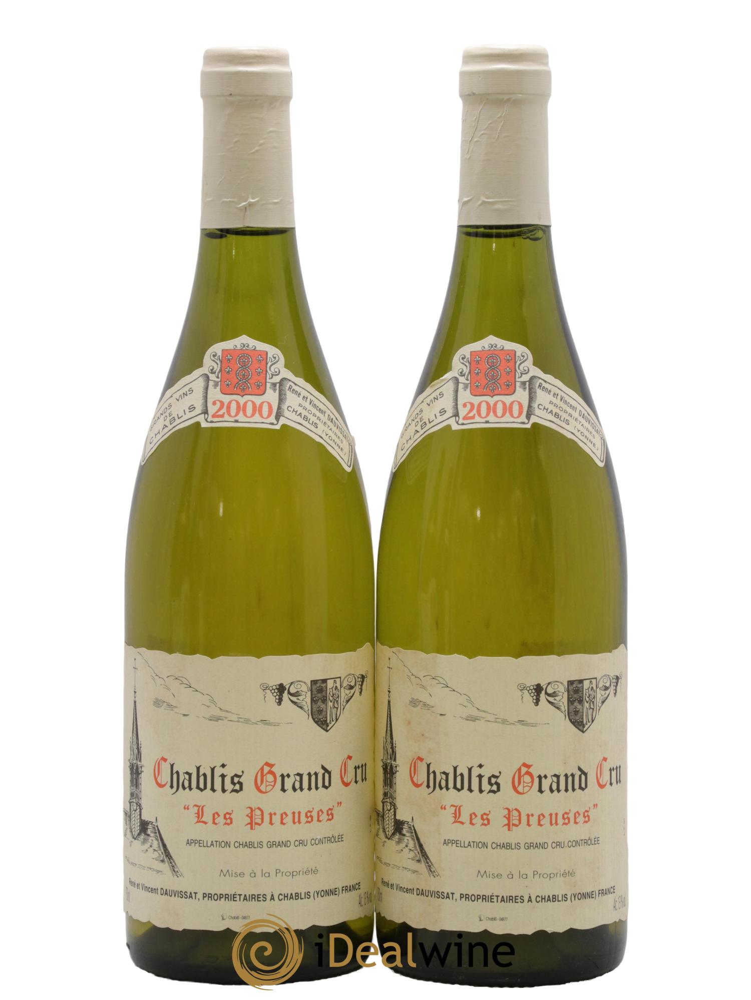 Chablis Grand Cru Les Preuses Vincent Dauvissat (Domaine) 2000 - Lot de 2 bouteilles - 0