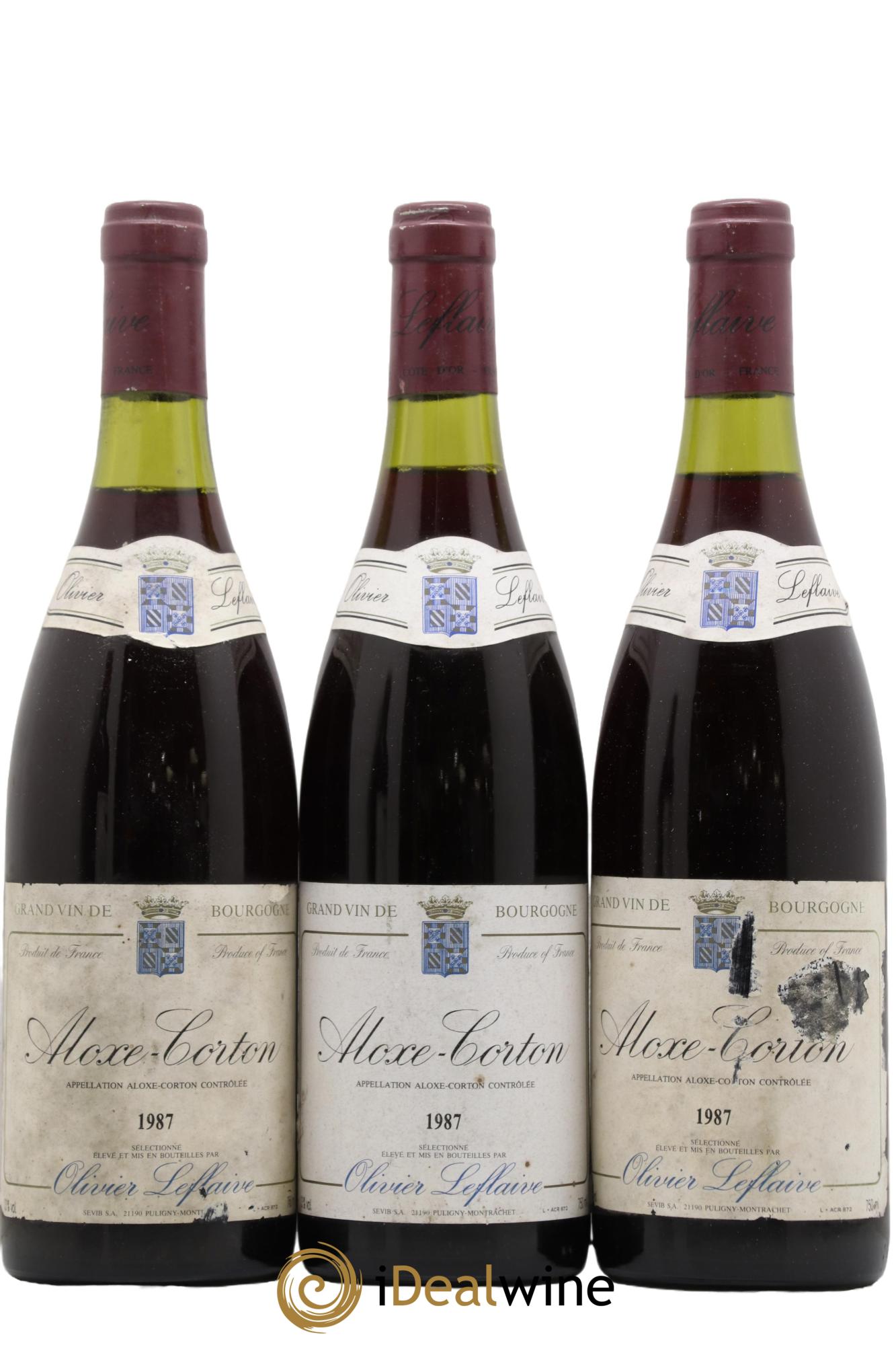 Aloxe-Corton Olivier Leflaive 1987 - Lot de 3 bouteilles - 0