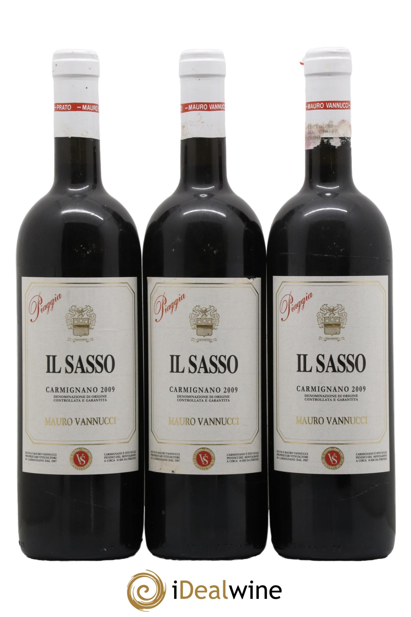 Carmignano DOCG Piaggia IL Sasso Mauro Vannucci 2009 - Lotto di 3 bottiglie - 0