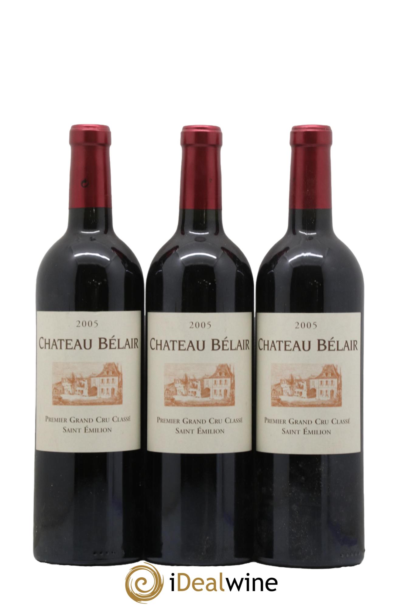 Château Belair (Belair-Monange) 1er Grand Cru Classé B 2005 - Lotto di 3 bottiglie - 0