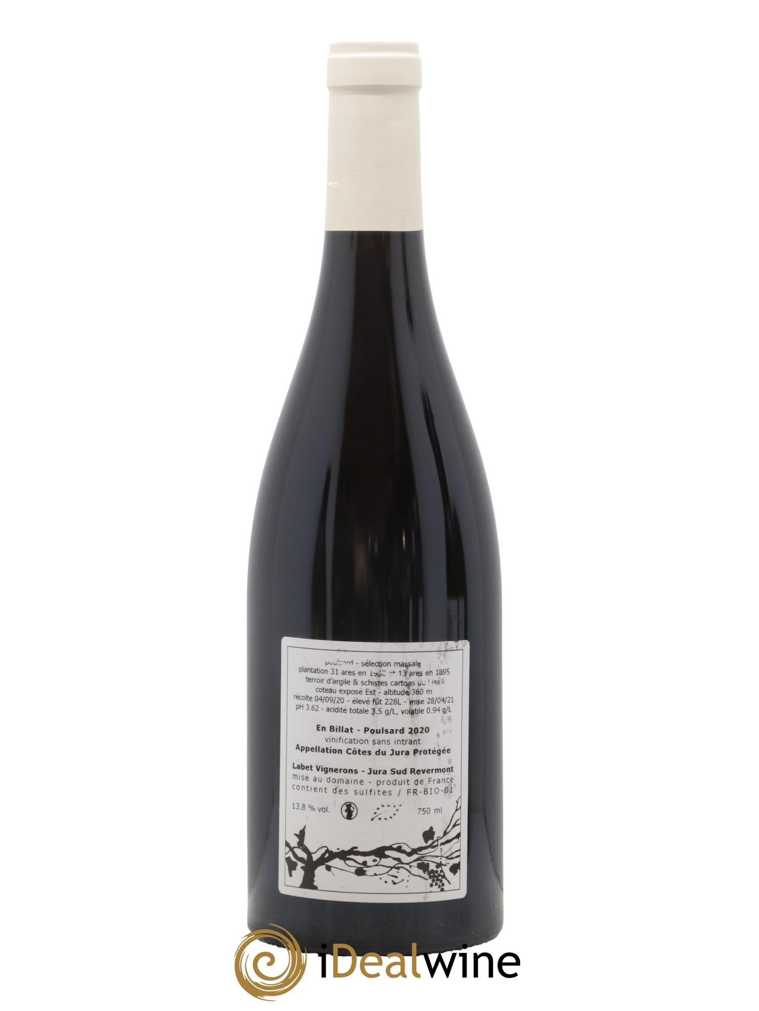 Côtes du Jura Poulsard En Billat Romain - Julien - Charline Labet 2020 - Lot de 1 bouteille - 1