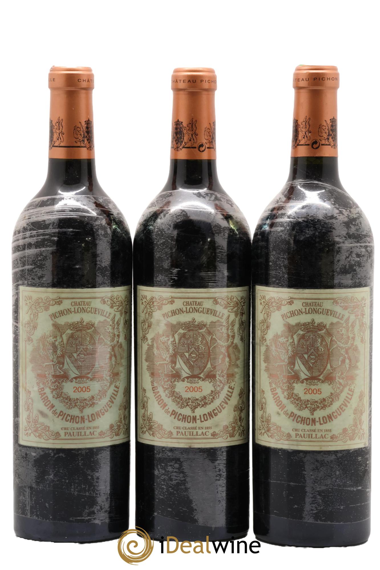 Pichon Longueville Baron 2ème Grand Cru Classé 2005 - Lot of 3 bottles - 0
