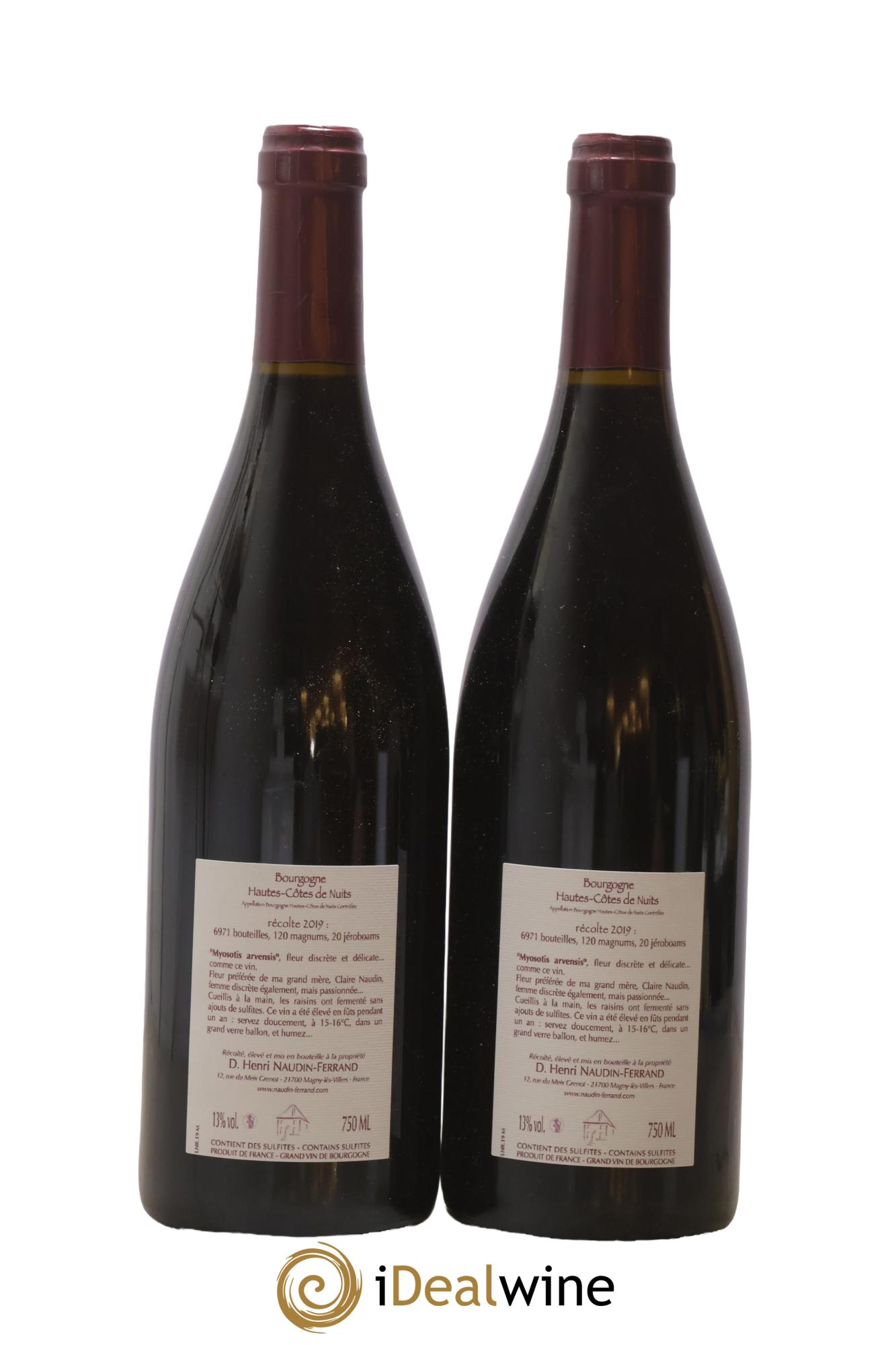 Hautes-Côtes de Nuits Myosotis Arvensis Naudin-Ferrand (Domaine) 2019 - Lotto di 2 bottiglie - 1