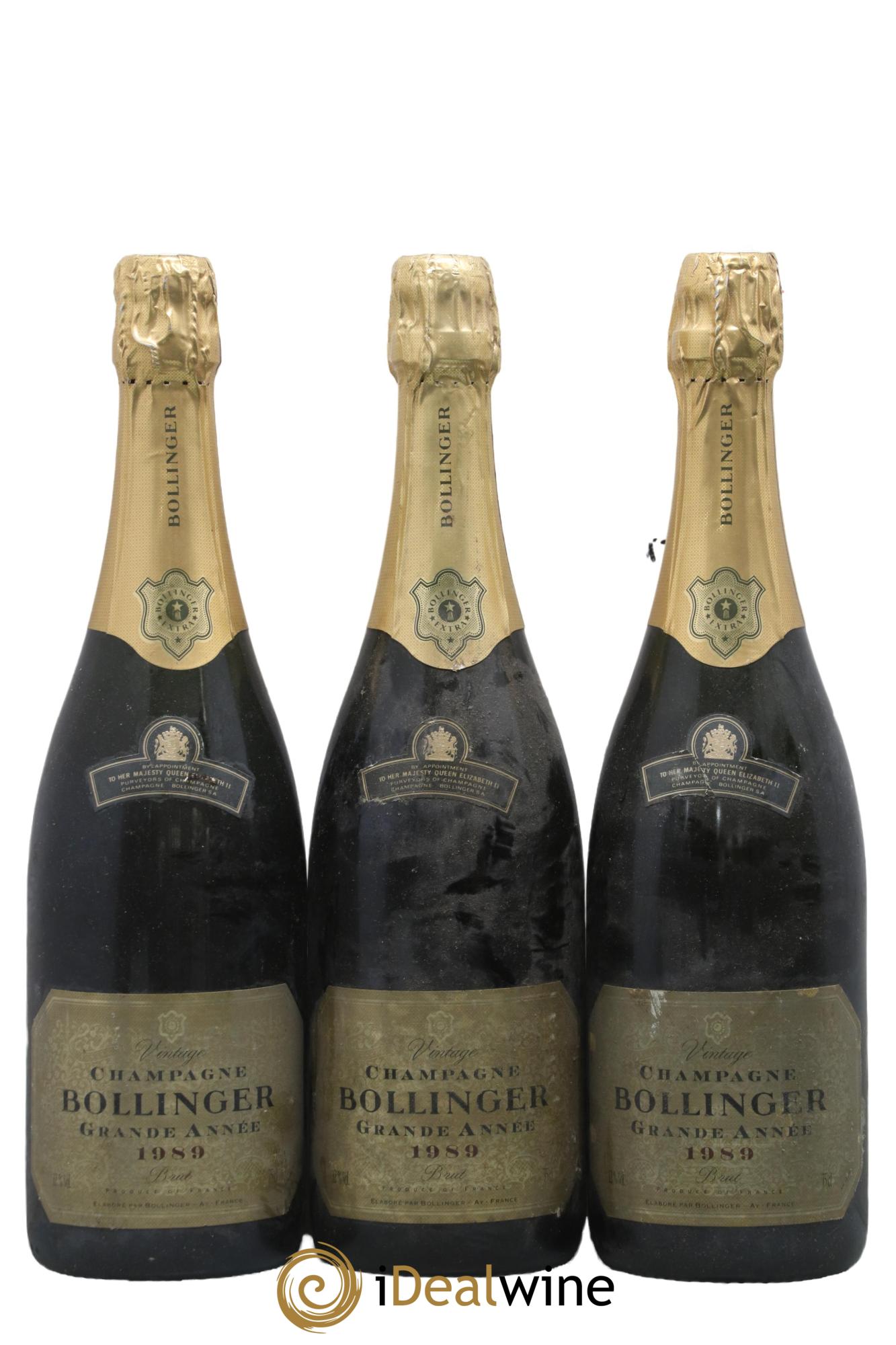 Grande Année Brut Bollinger 1989 - Lot of 3 bottles - 0