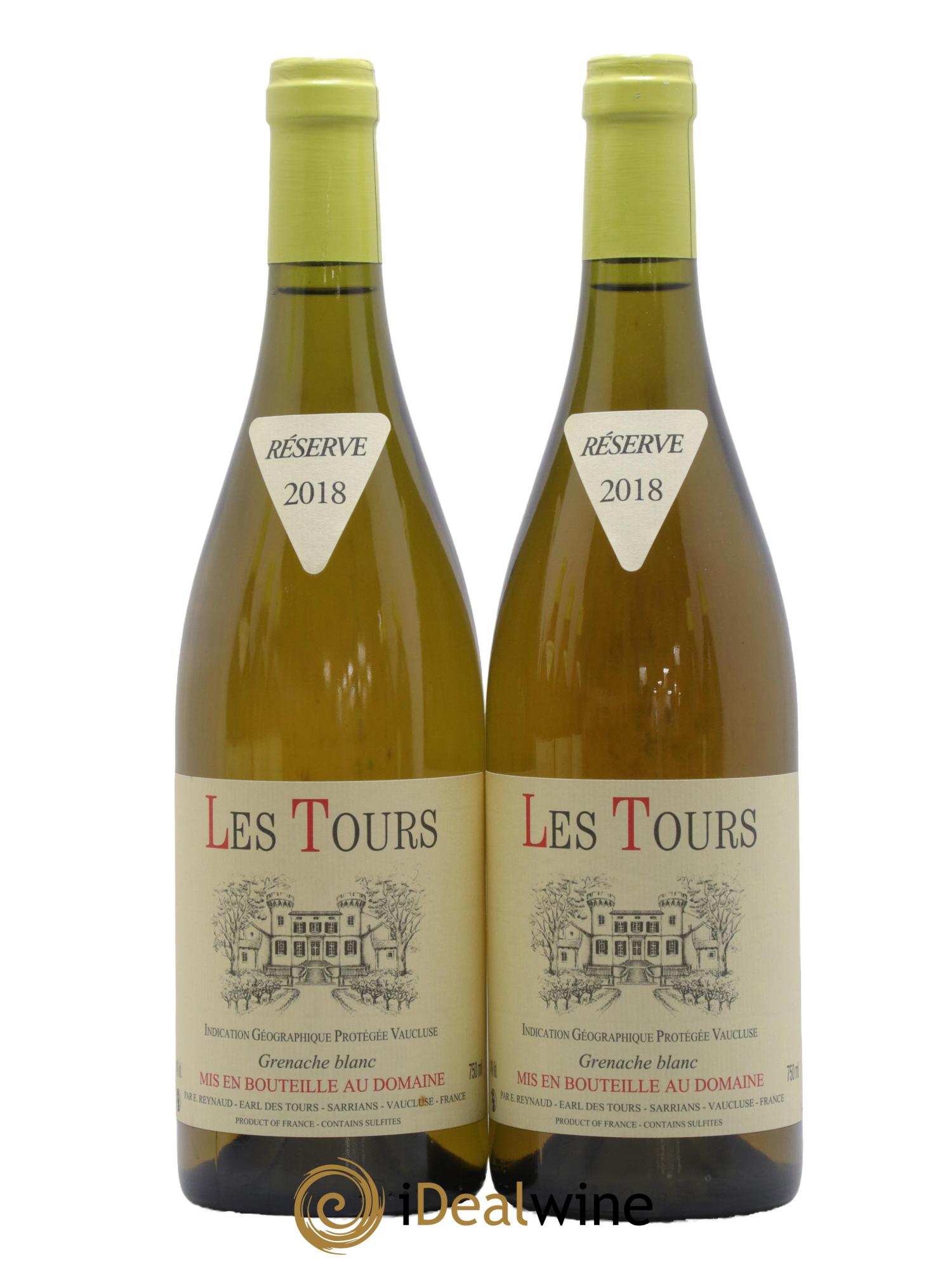 IGP Vaucluse (Vin de Pays de Vaucluse) Les Tours Grenache Blanc Emmanuel Reynaud 2018 - Lotto di 2 bottiglie - 0