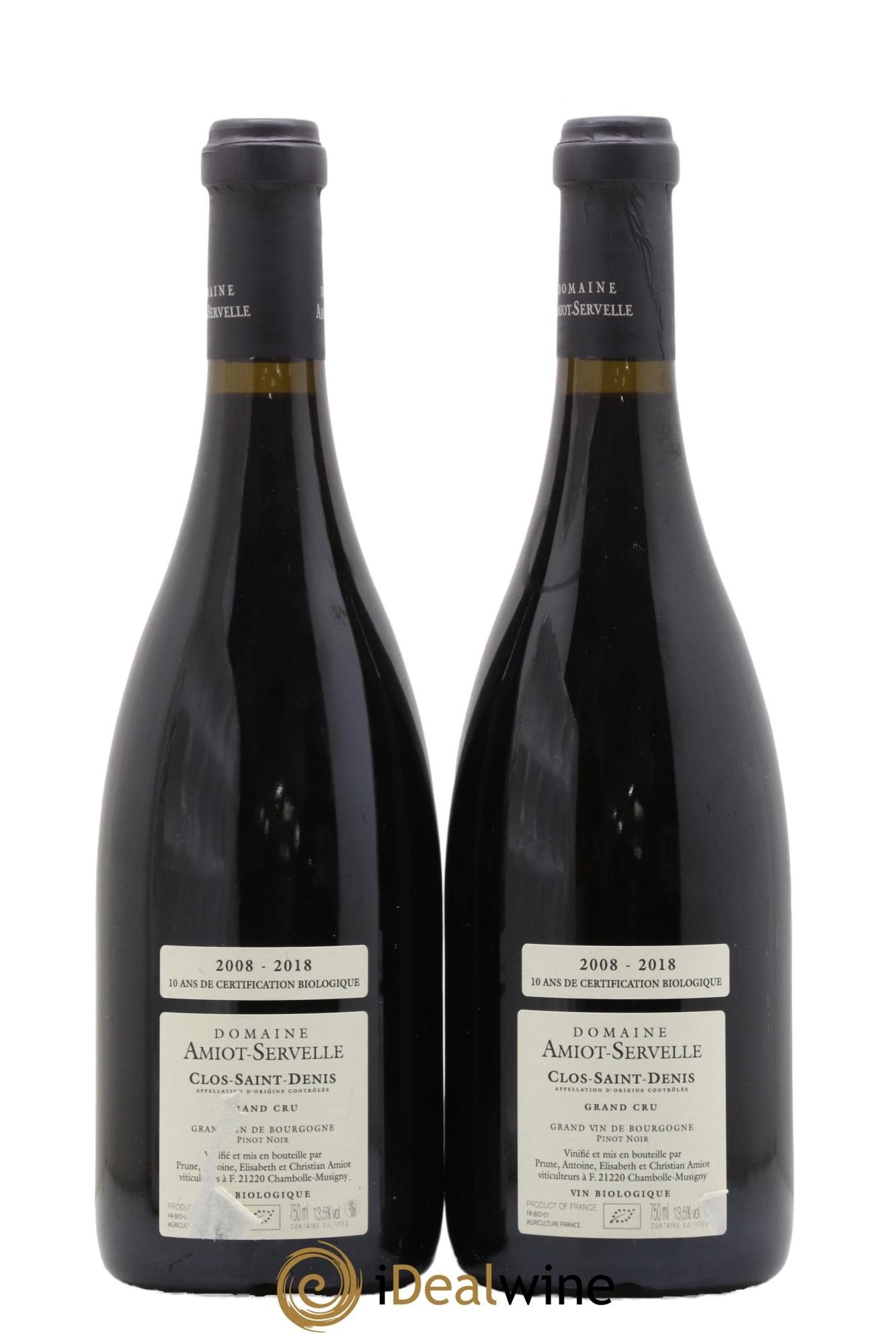 Clos Saint-Denis Grand Cru Amiot-Servelle 2018 - Lot of 2 bottles - 1
