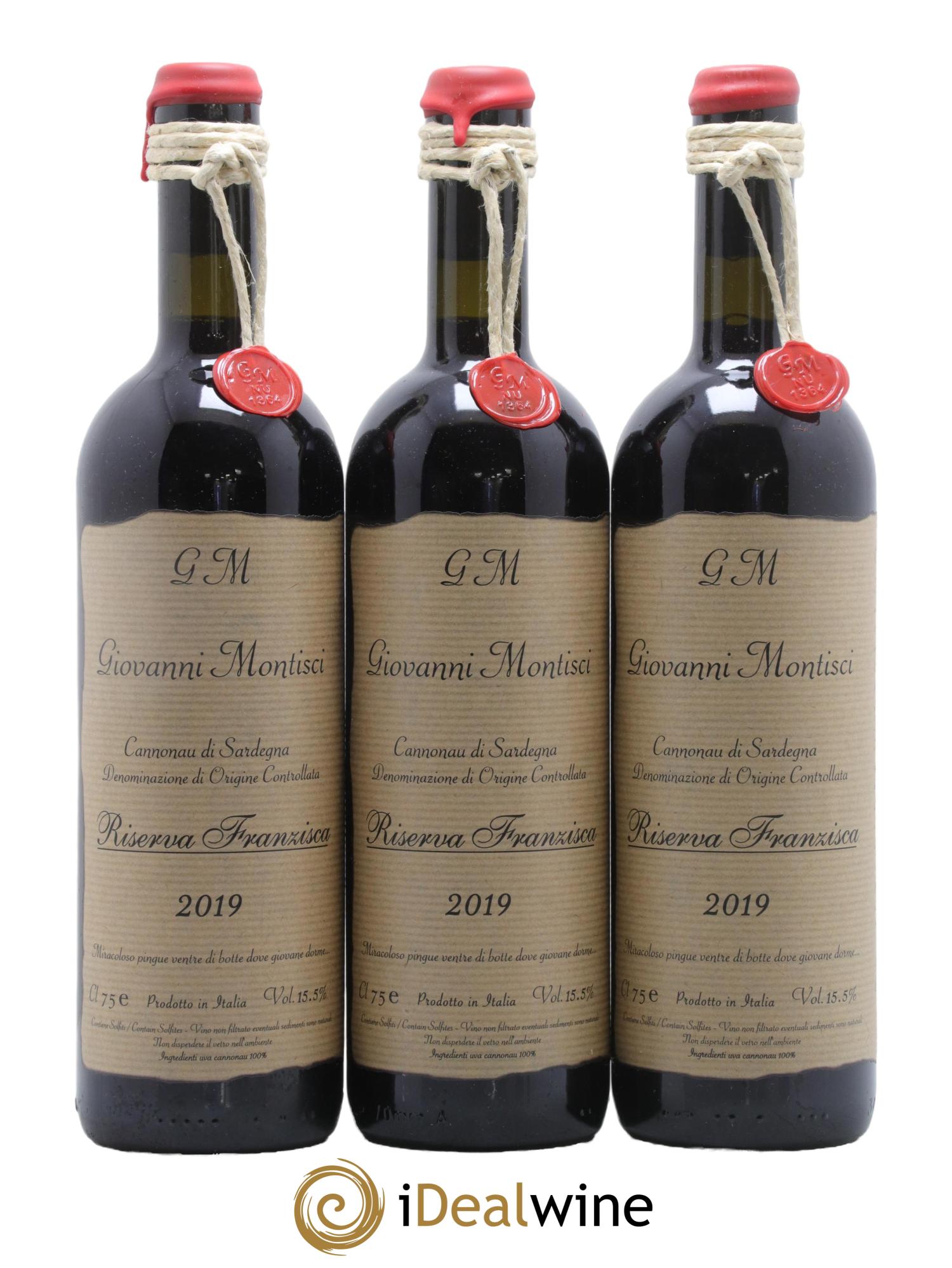 Sardaigne Cannonau di Sardegna Riserva Franzisca Giovanni Montisci 2019 - Lot de 3 bouteilles - 0