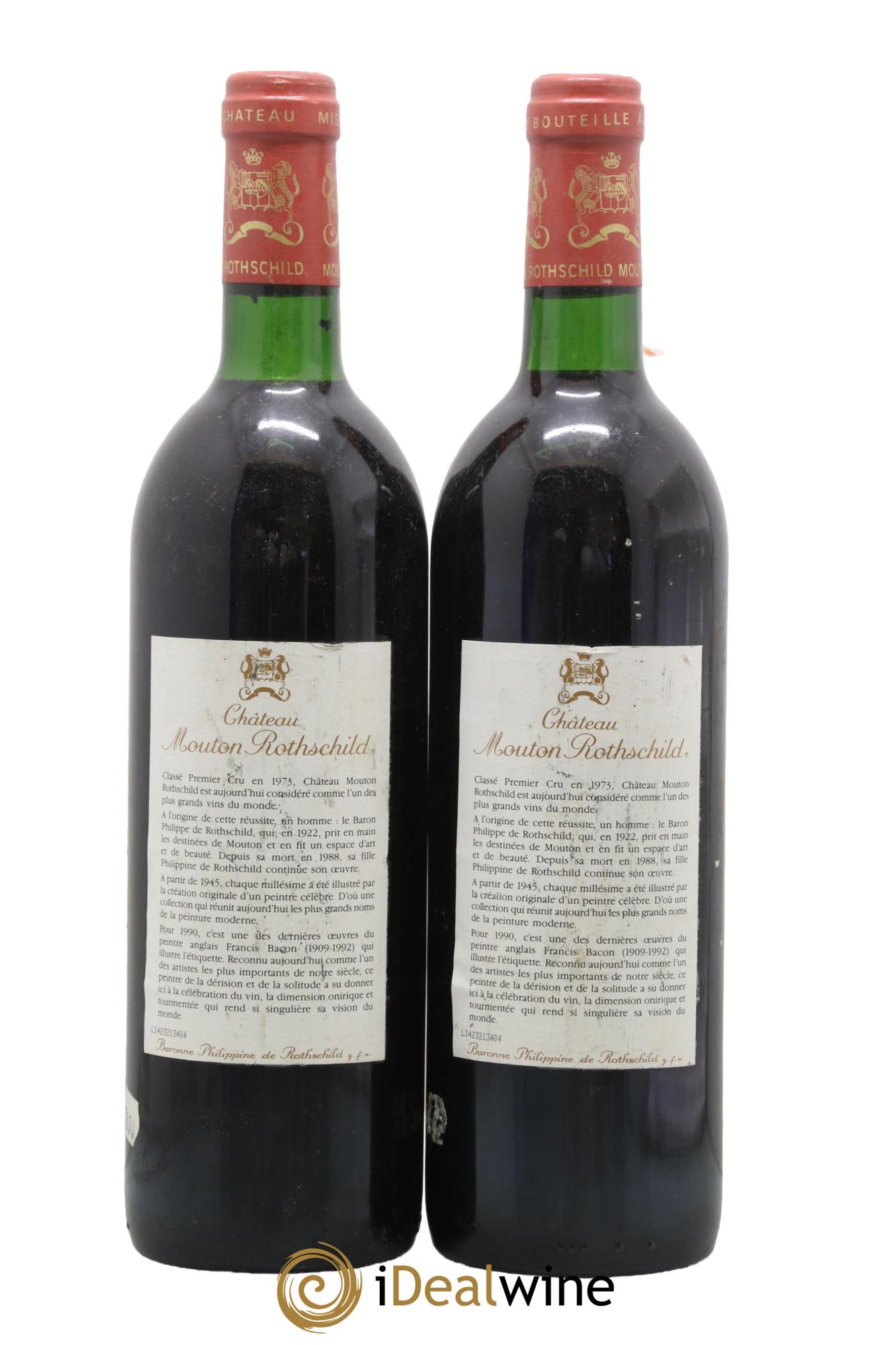 Château Mouton Rothschild 1er Grand Cru Classé 1990 - Lot de 2 bouteilles - 1