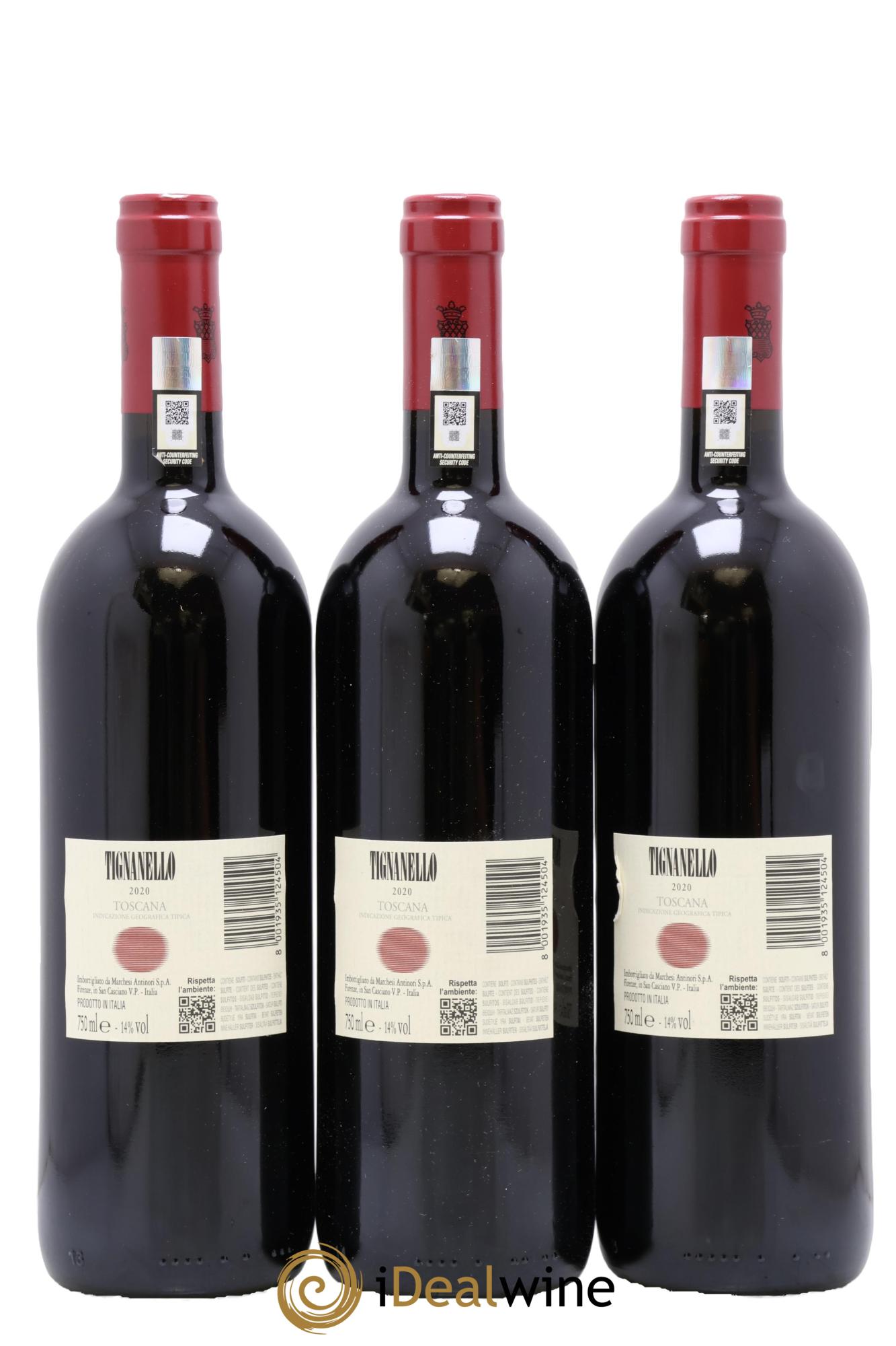 Toscana IGT Tignanello Tenuta Tignanello - Marchesi Antinori 2020 - Lot of 3 bottles - 1