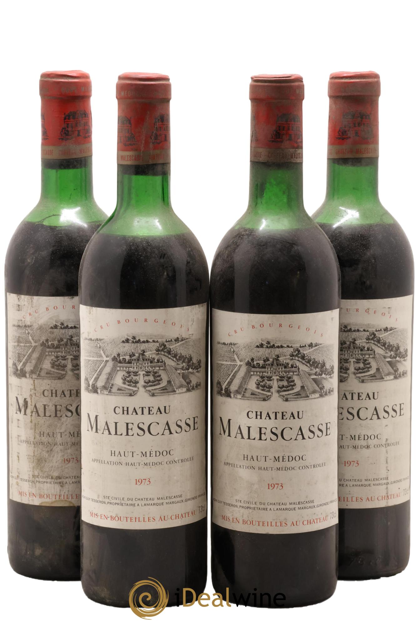 Château Malescasse Cru Bourgeois Exceptionnel 1973 - Lot de 4 bouteilles - 0