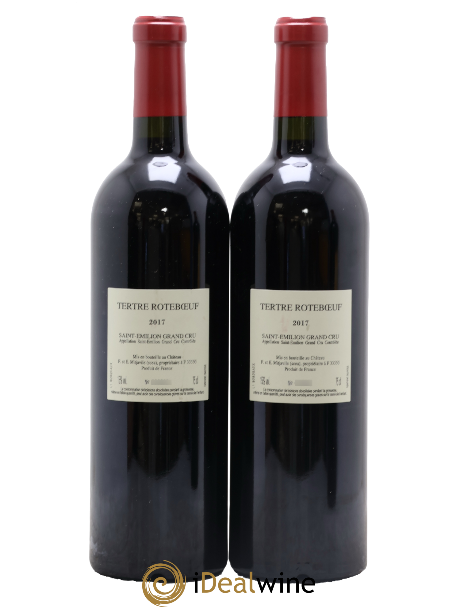 Château Tertre Roteboeuf 2017 - Lot of 2 bottles - 1