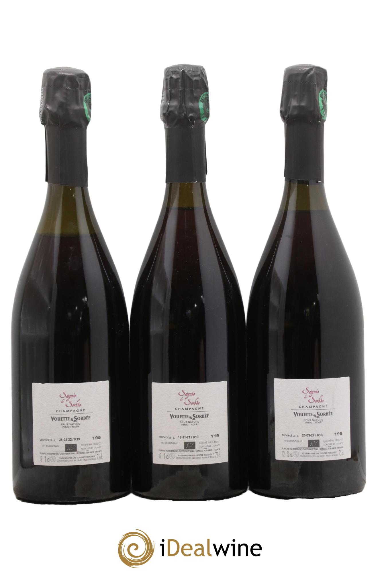 Saignée de Sorbée Extra-Brut Vouette et Sorbée 2019 - Lot de 3 bouteilles - 1