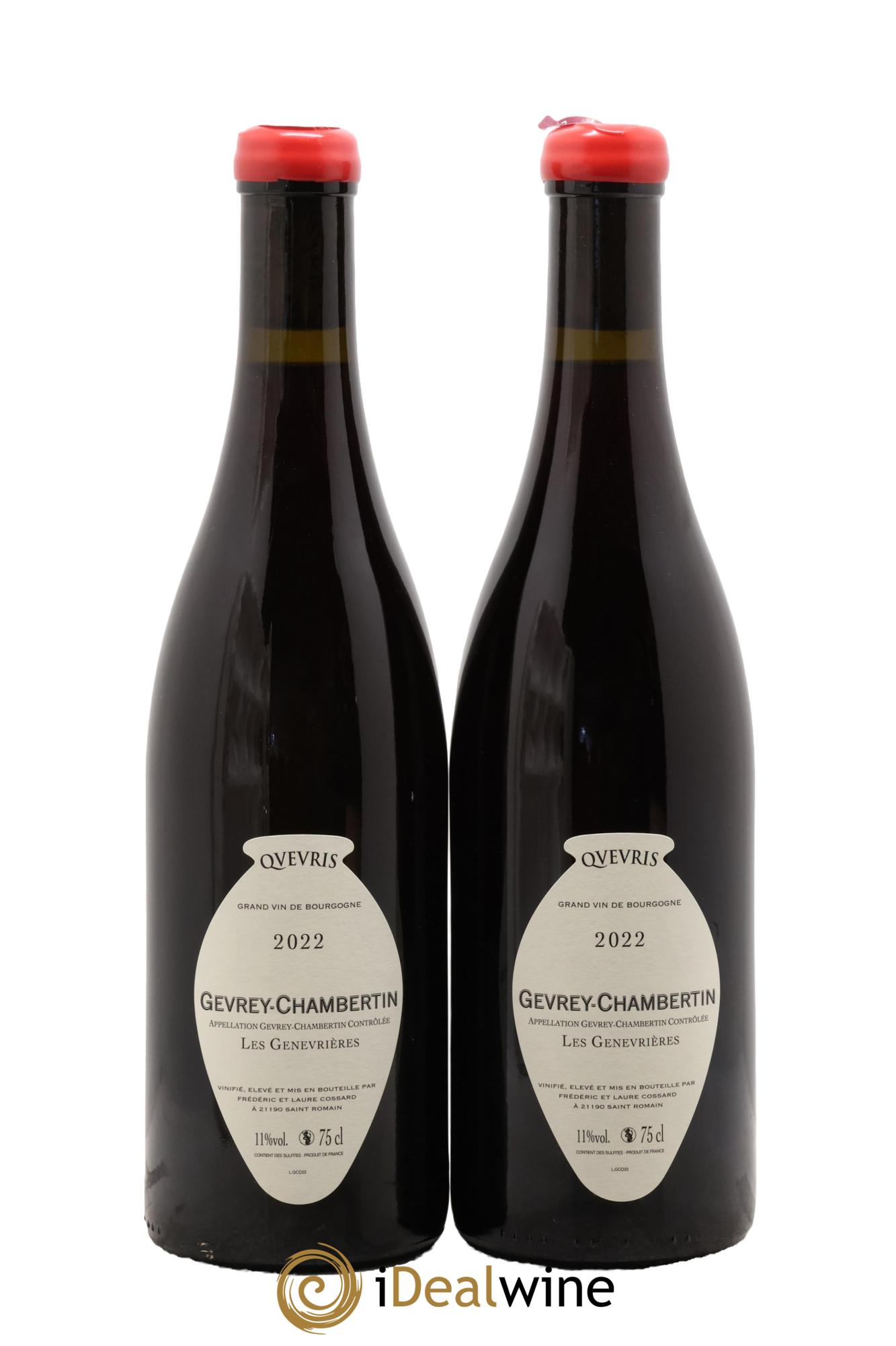 Gevrey-Chambertin Les Genevrières Qvevris Domaine de Chassorney - Frédéric Cossard 2022 - Lotto di 2 bottiglie - 1