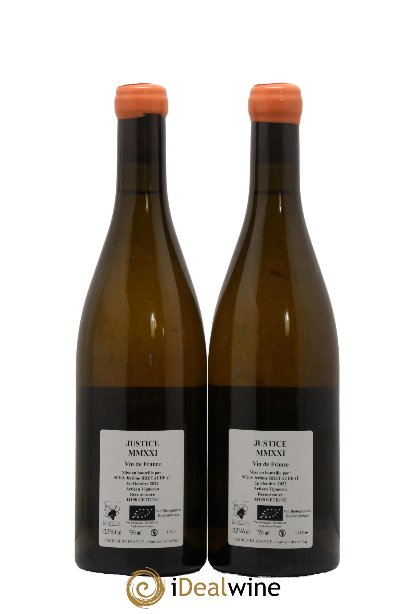 Vin de France La Justice Jérôme Bretaudeau - Domaine de Bellevue 2021 - Lotto di 2 bottiglie - 1