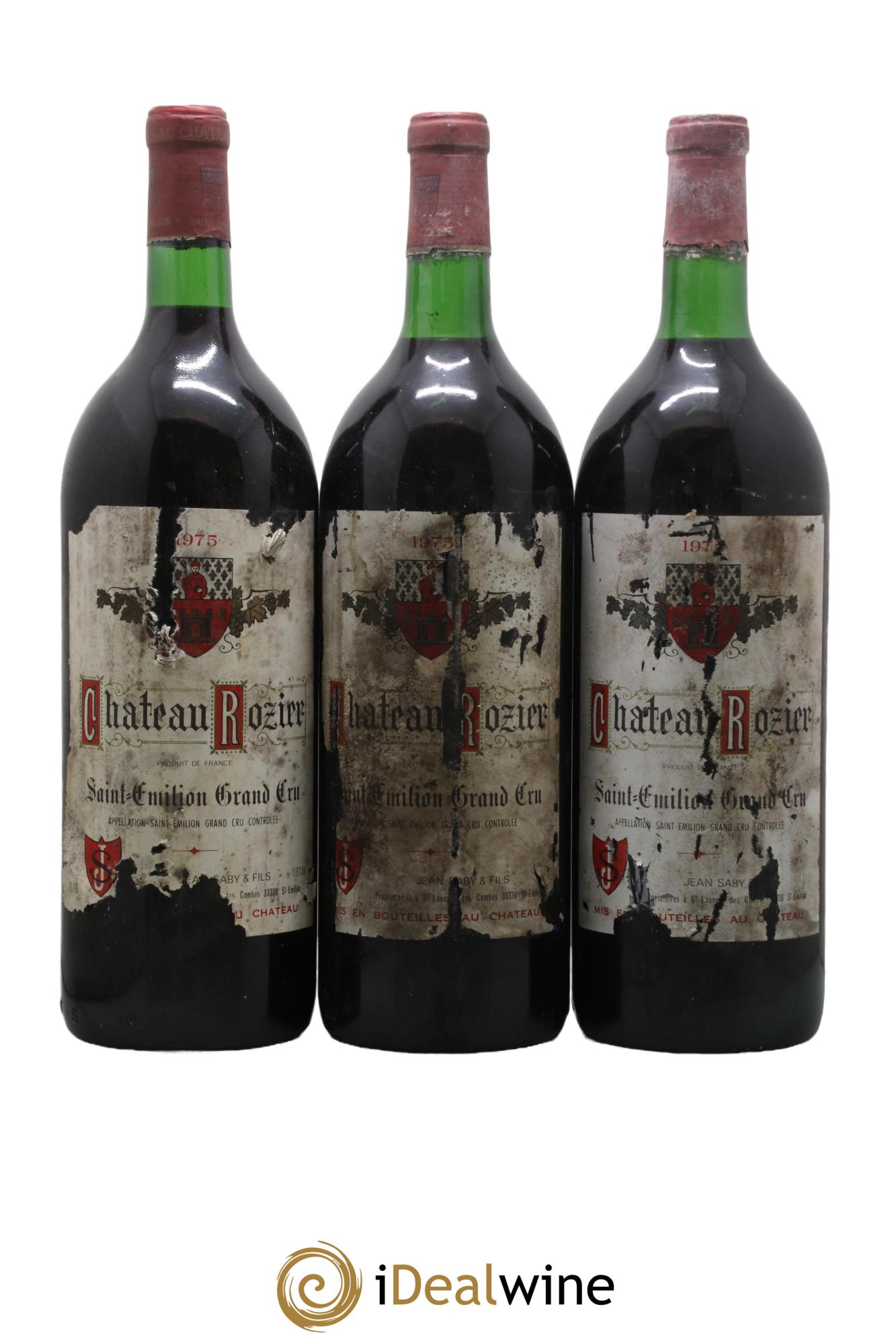 Saint-Émilion Grand Cru Château Rozier 1975 - Lot de 3 magnums - 0