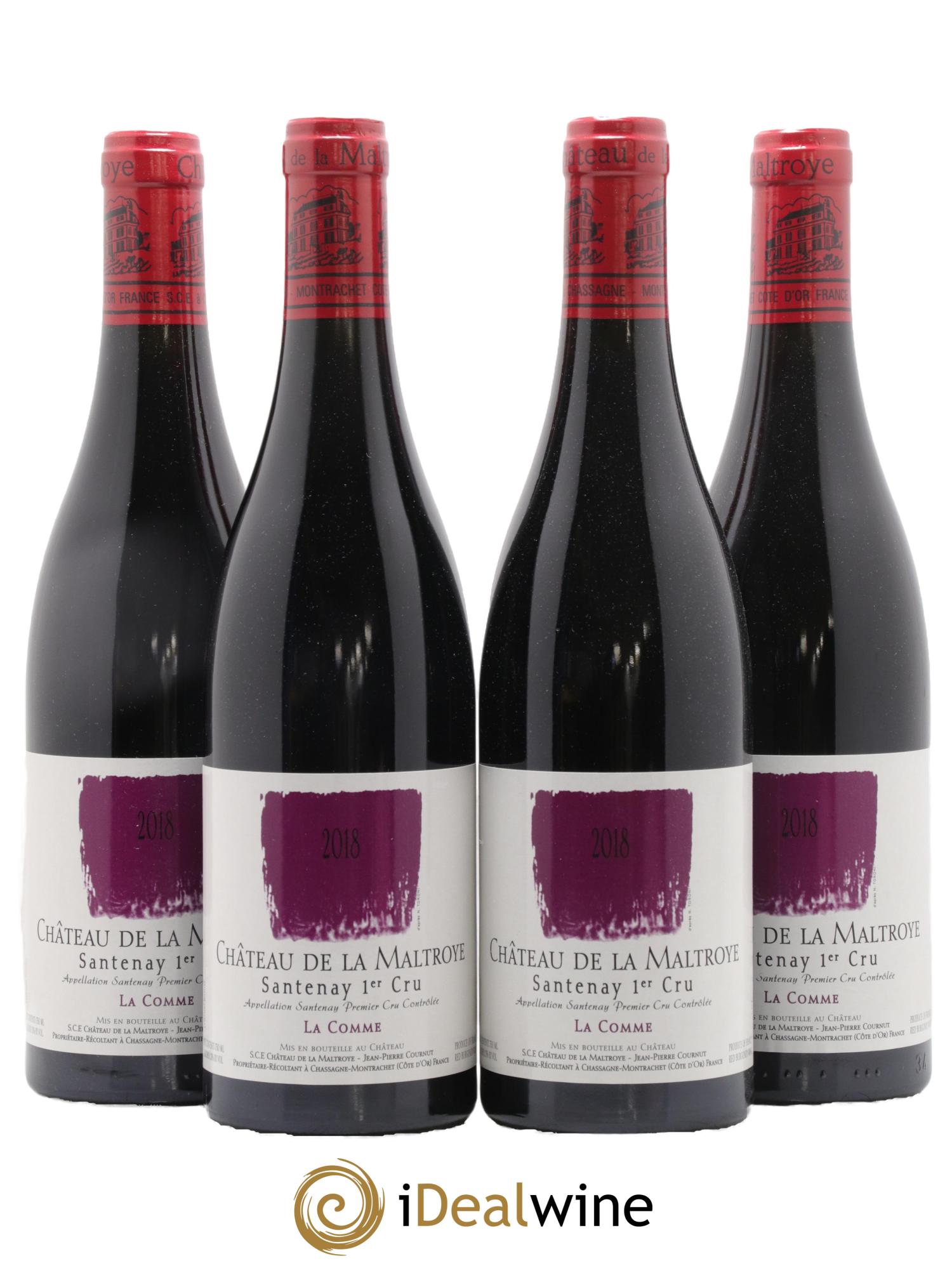 Santenay 1er Cru La Comme Château de la Maltroye 2018 - Lot de 4 bouteilles - 0