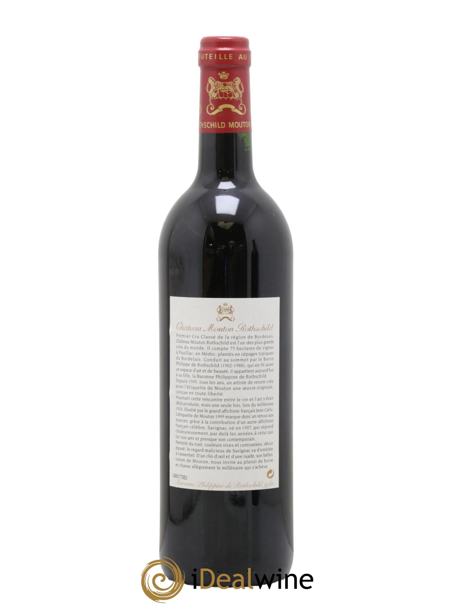 Château Mouton Rothschild 1er Grand Cru Classé 1999 - Lot of 1 bottle - 1
