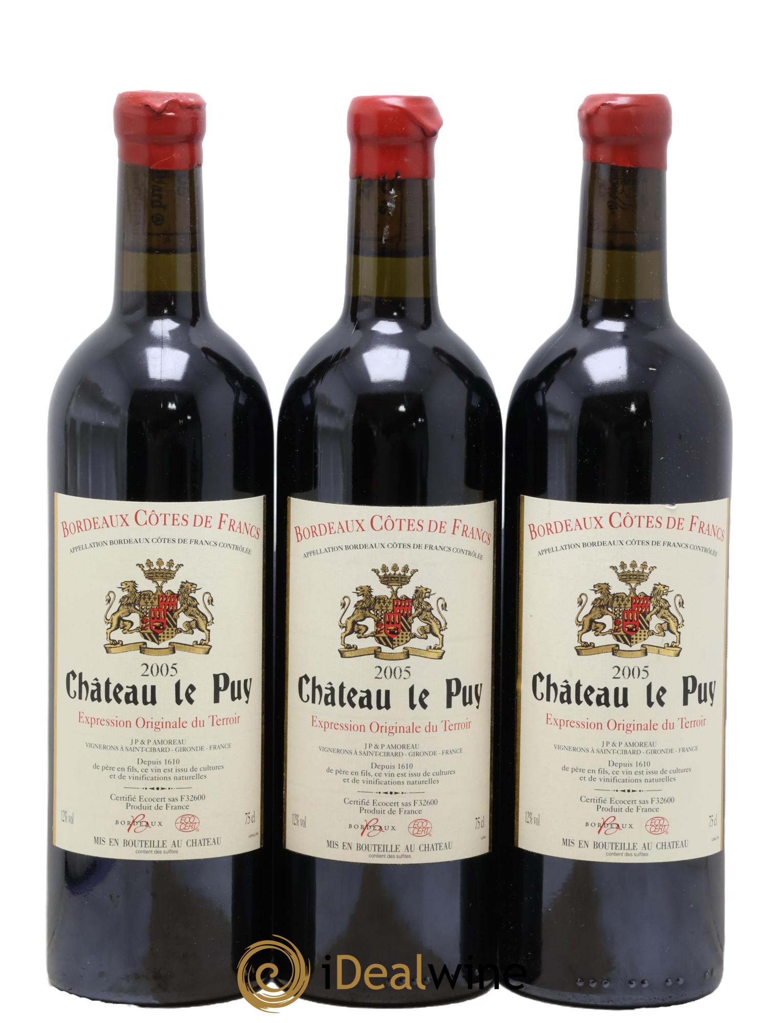 Château Le Puy 2005 - Lot de 3 bouteilles - 0