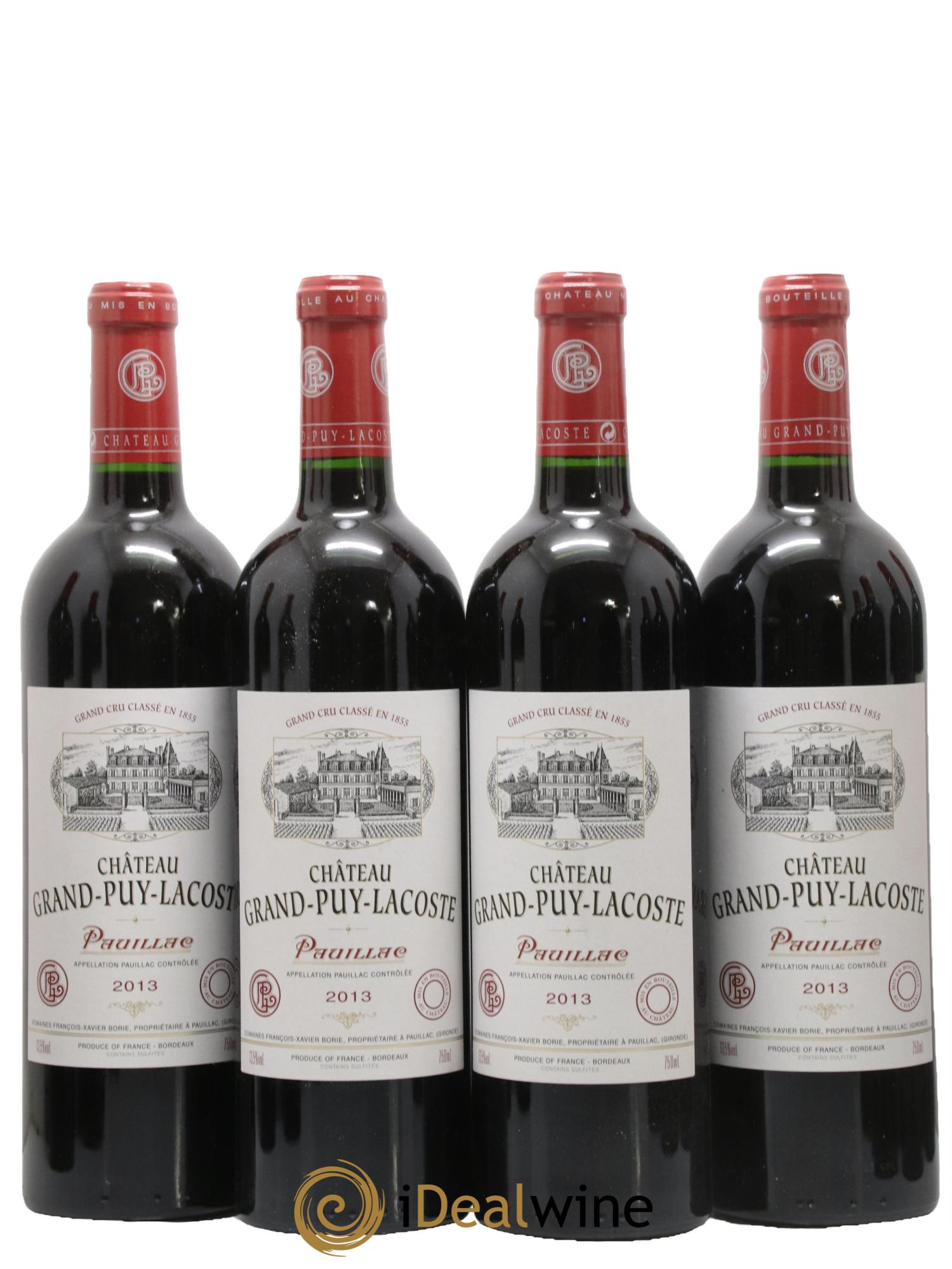 Château Grand Puy Lacoste 5ème Grand Cru Classé 2013 - Lot de 4 bouteilles - 0