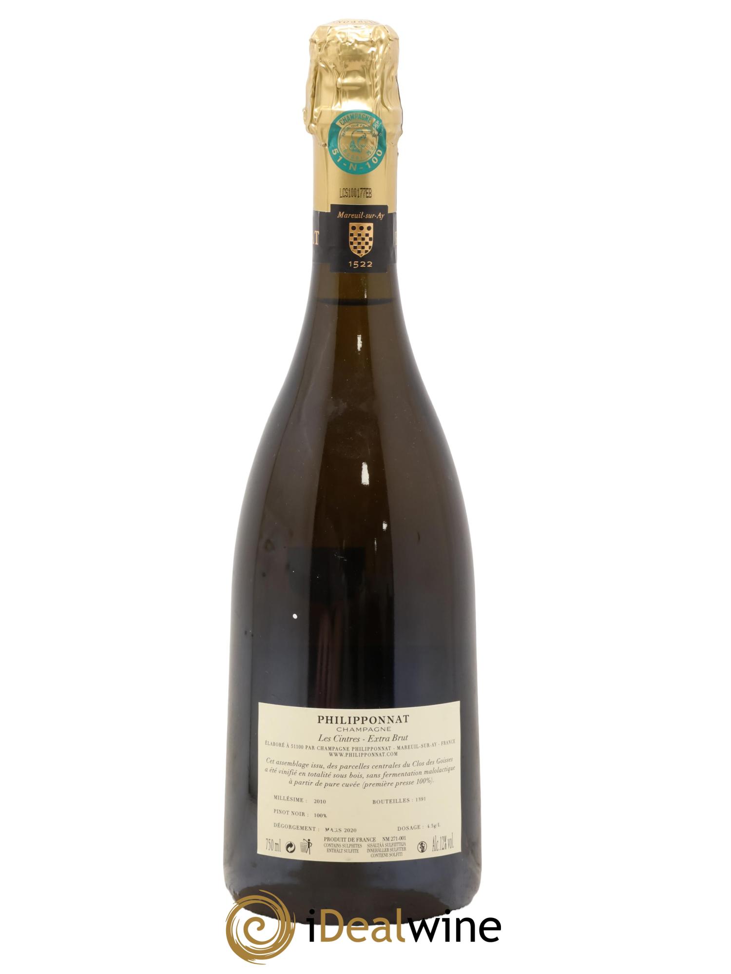 Clos des Goisses - Les Cintres Extra-brut Philipponnat 2010 - Lot of 1 bottle - 1