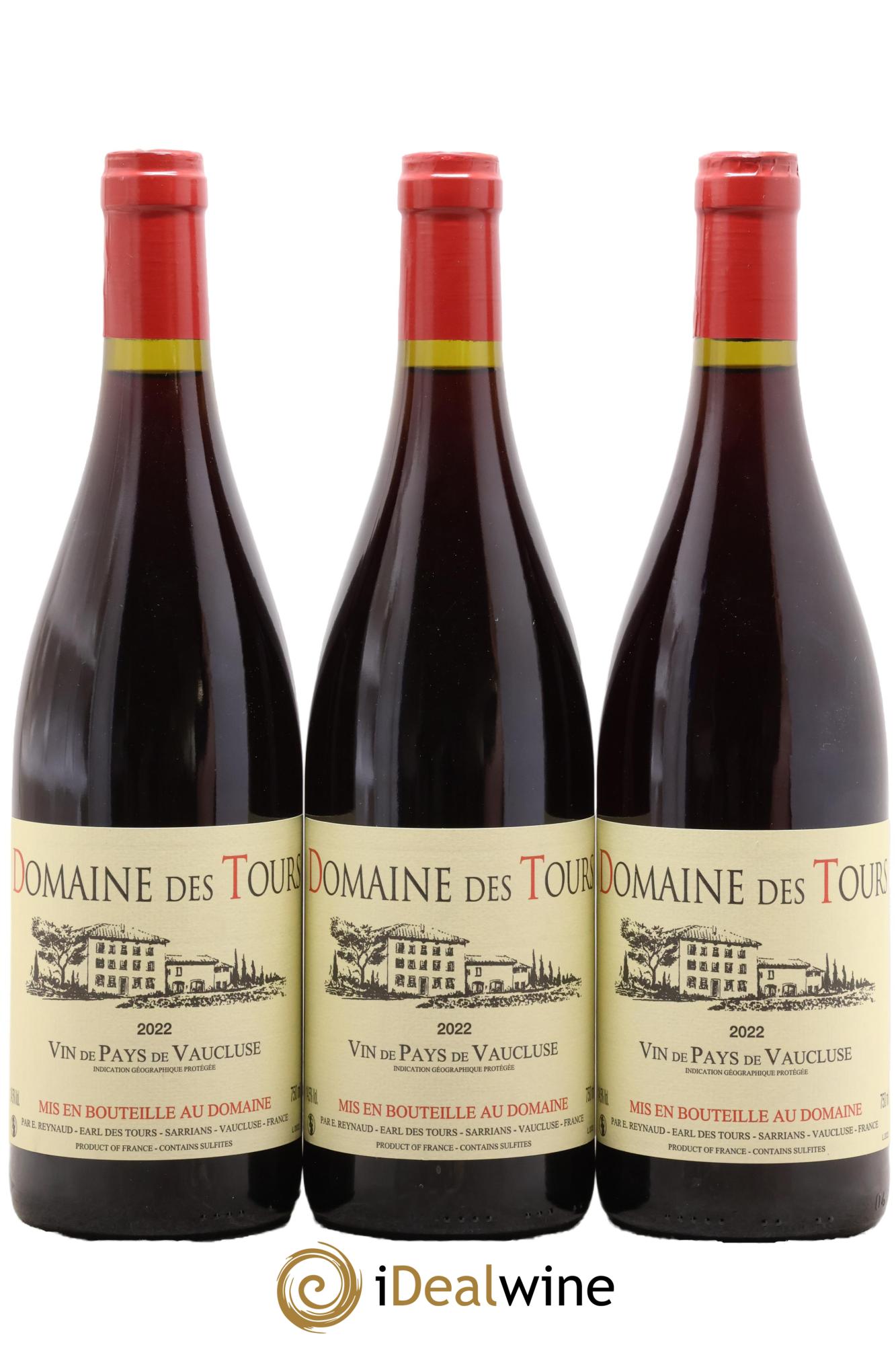 Vaucluse (Vin de Pays de Vaucluse) Domaine des Tours Emmanuel Reynaud 2022 - Lot de 3 bouteilles - 0