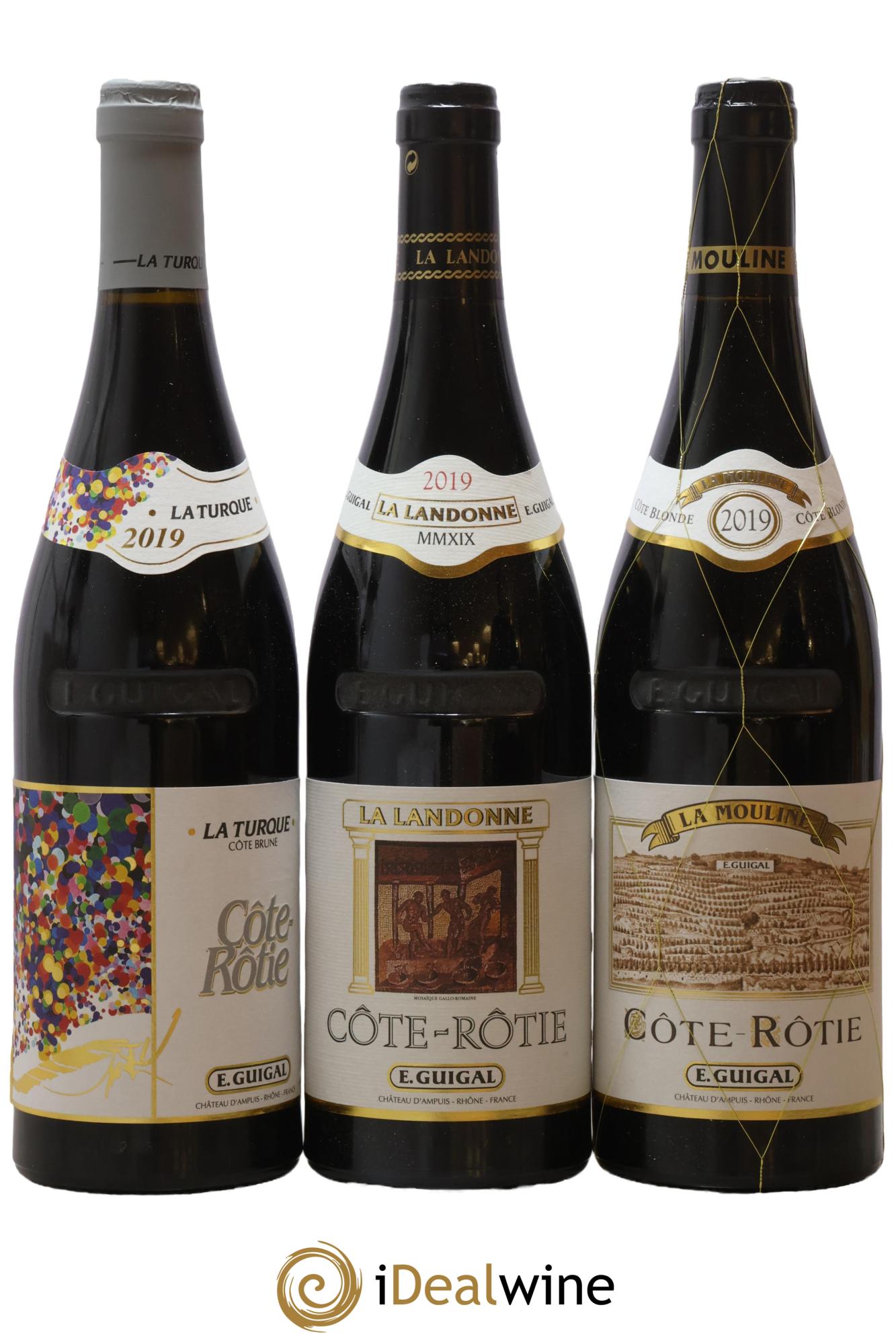 Côte-Rôtie Guigal Trilogie La Turque - La Landonne - La Mouline 2019 - Lot de 3 bouteilles - 0