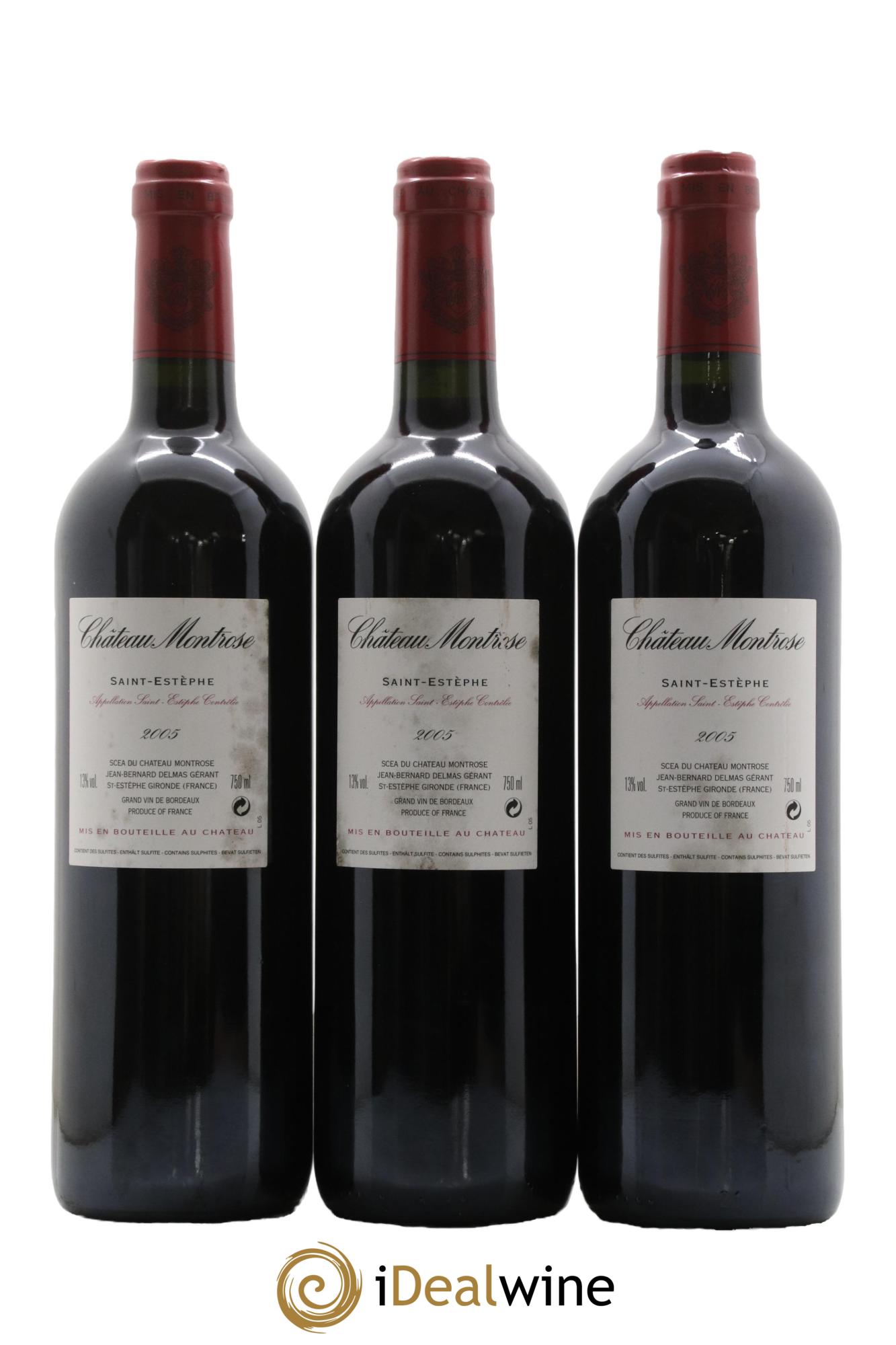 Château Montrose 2ème Grand Cru Classé 2005 - Lot de 3 bouteilles - 1